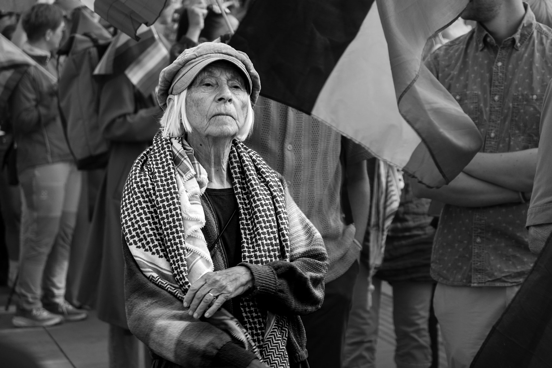 This photograph was captured in the Pride parade in Kristiansand. She is a free Palestine activist