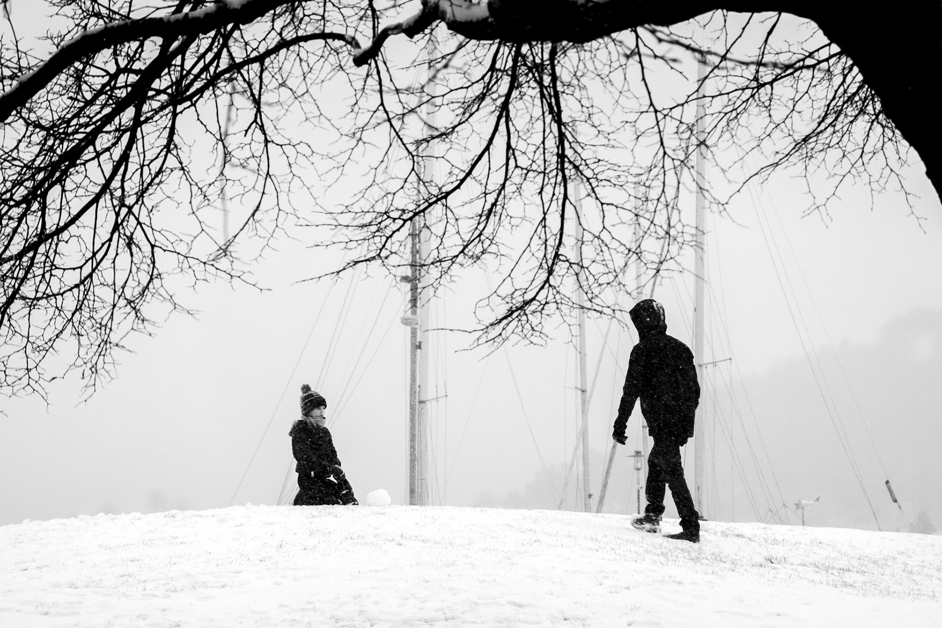 In this simple but poignant series, the small, intimate moments between a father and daughter are captured during the first snowfall of the year. The images tell a story of closeness, curiosity and childhood wonder - or parenthood thoughts and communication. | Kristiansand 2024