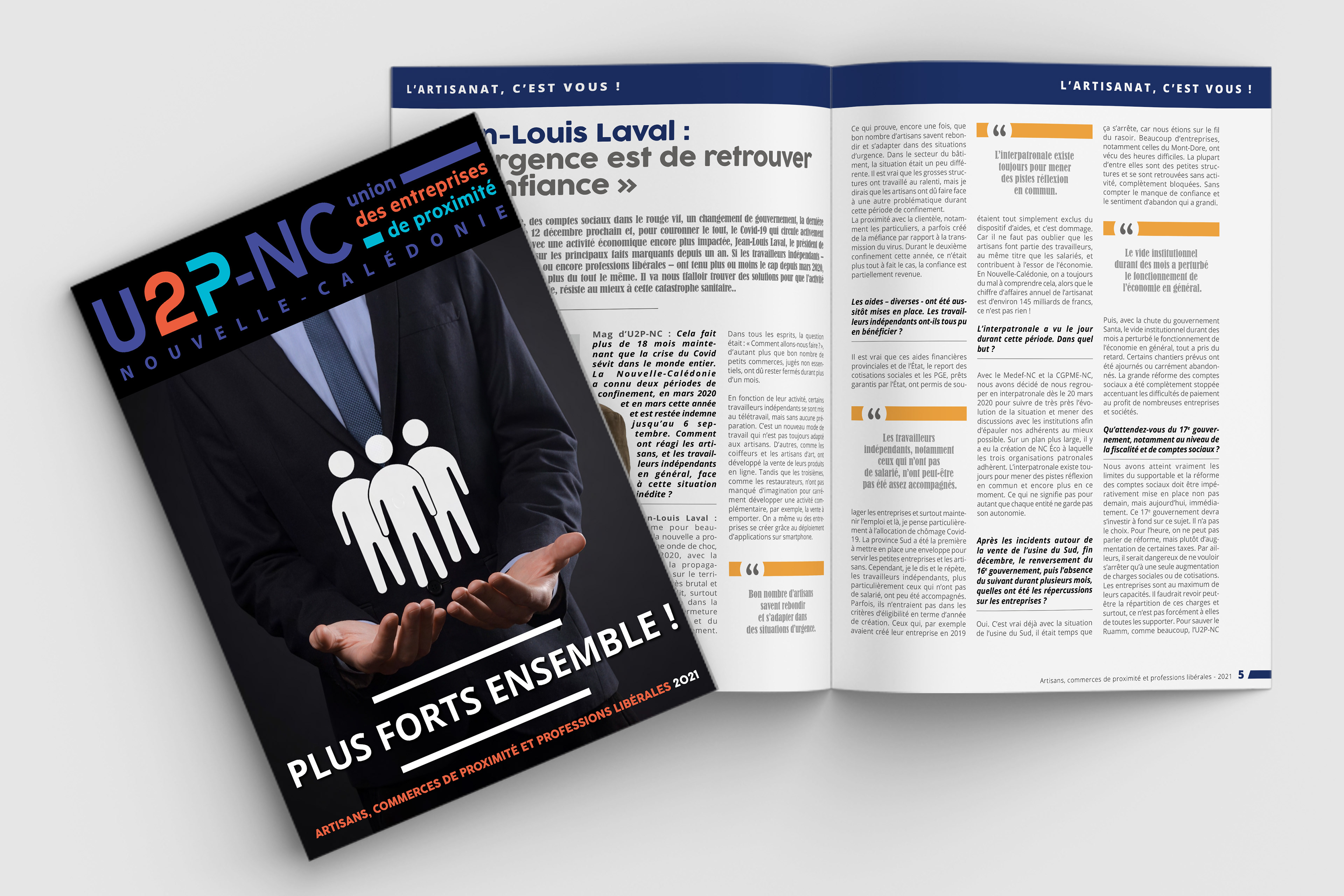 Réalisation du magazine U2P-NC (2021) pour AzurMedia.