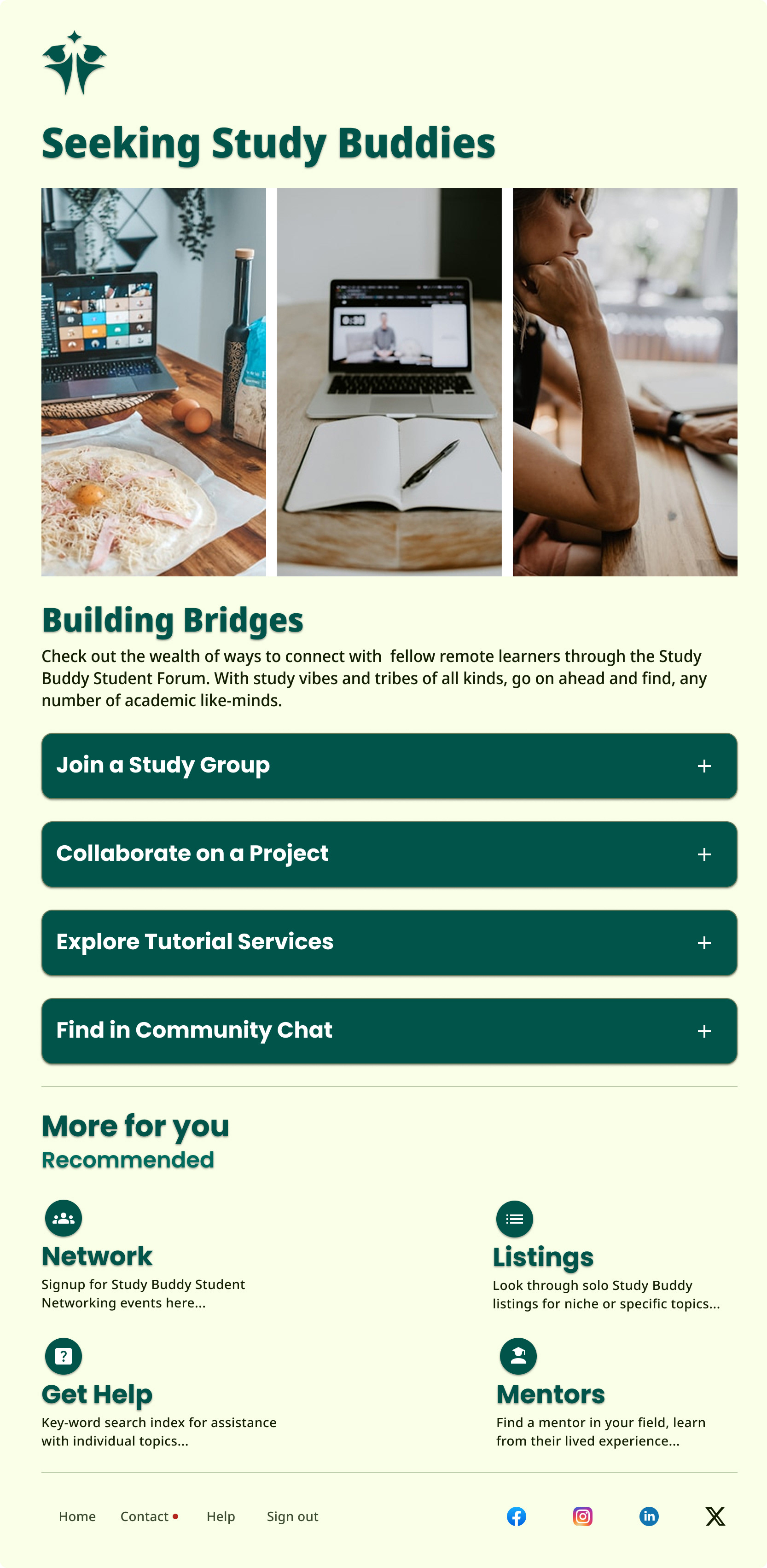 Student Forum Tablet Screen