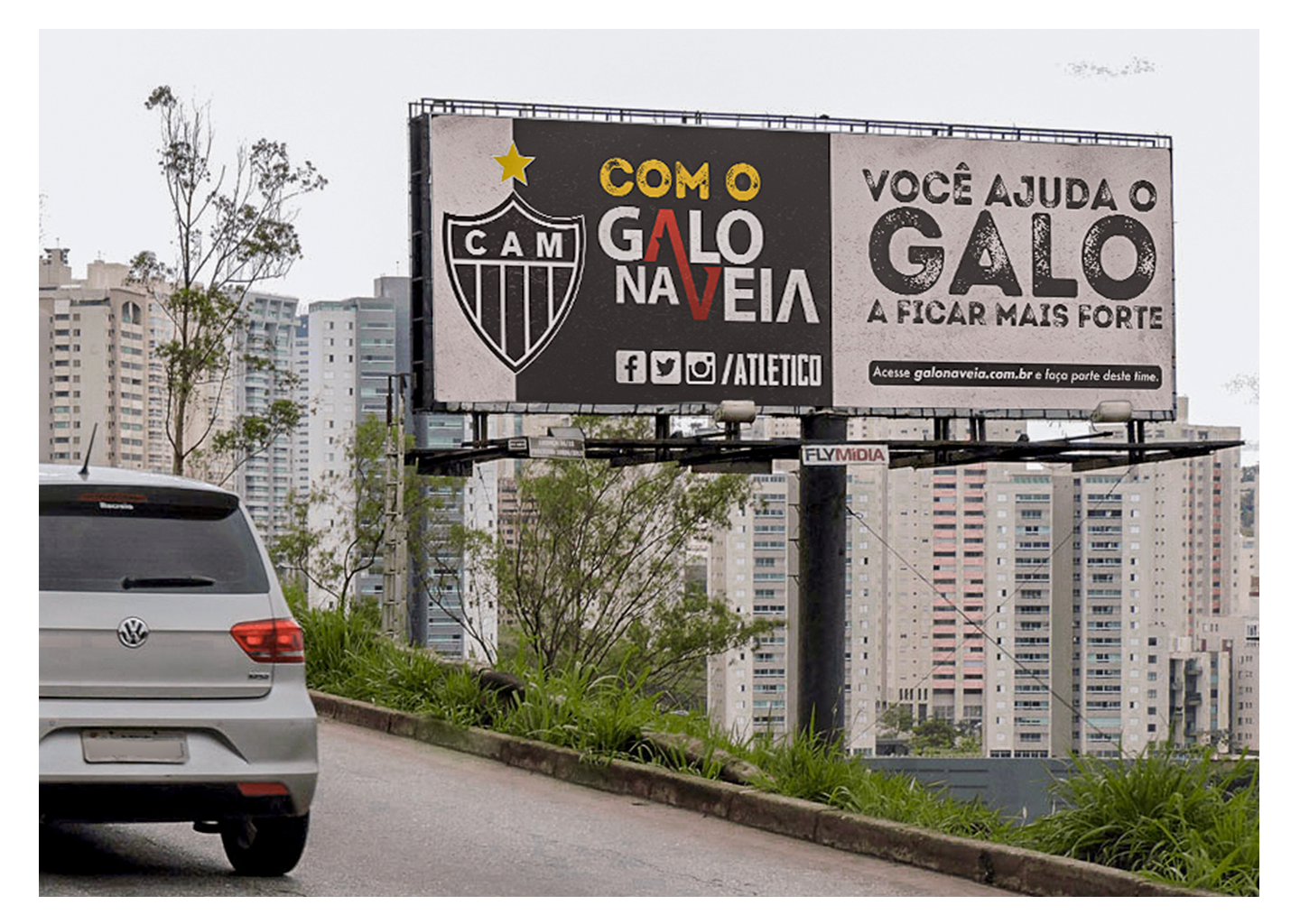 Advertisement created with the purpose of engaging Atletico's fan base and engage them with Galo na Veia membership program
