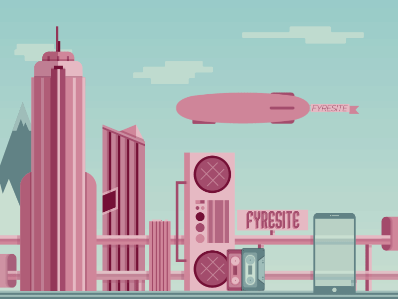 Subway going through Fyresite City Animation