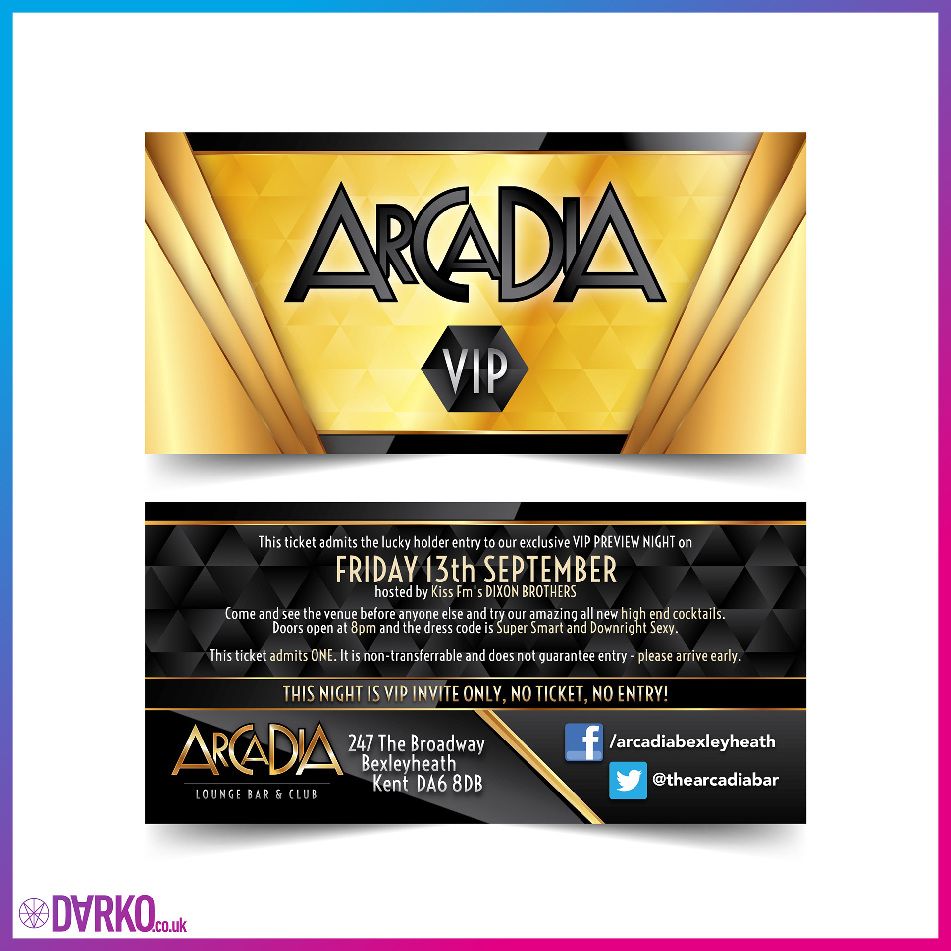 VIP Ticket Design