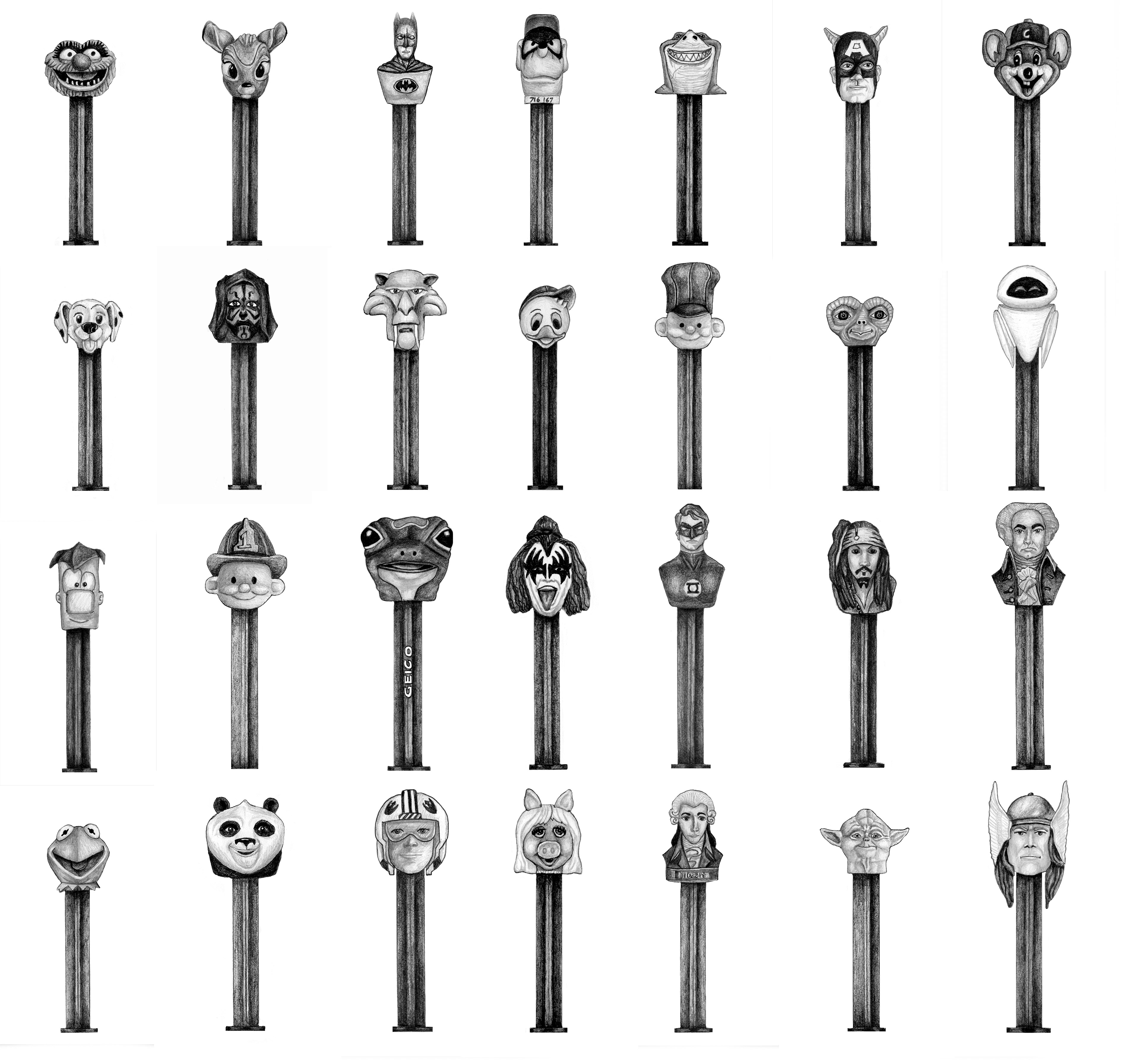 PEZ Dispenser Drawings