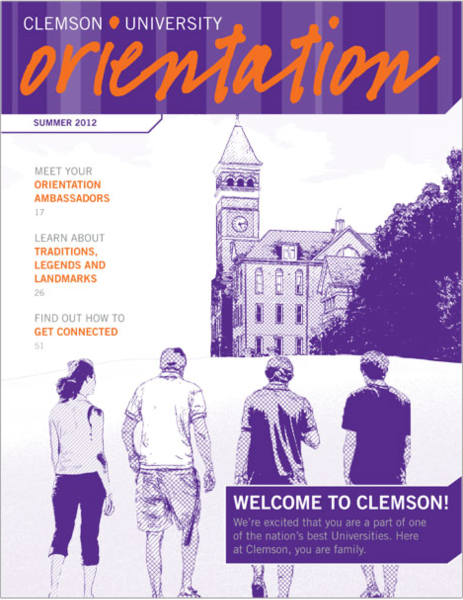 Clemson Orientation Booklet Cover Design