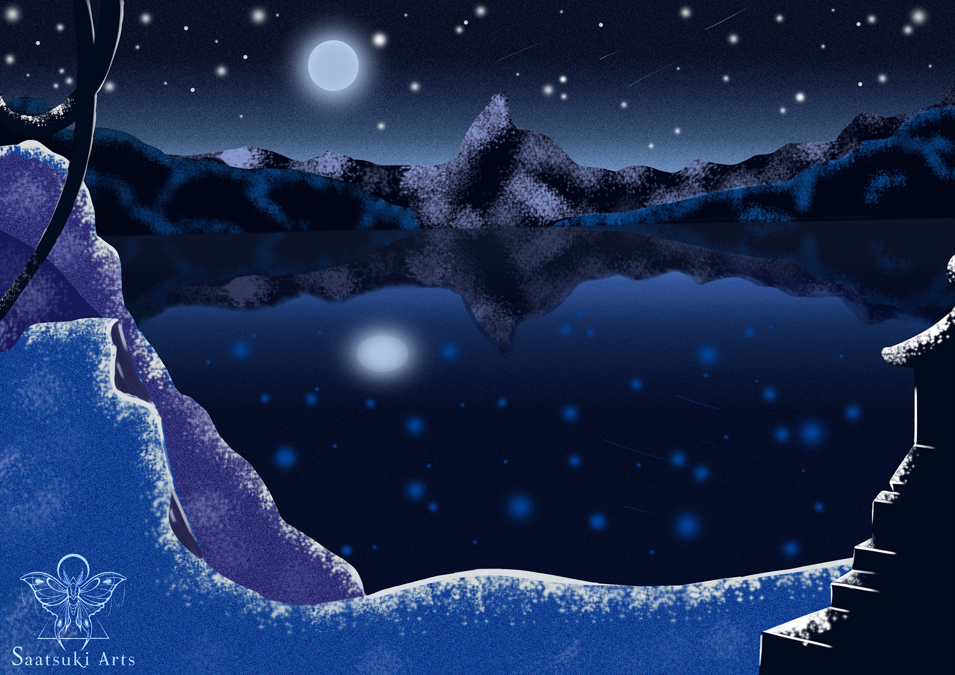 Starry night on a lake