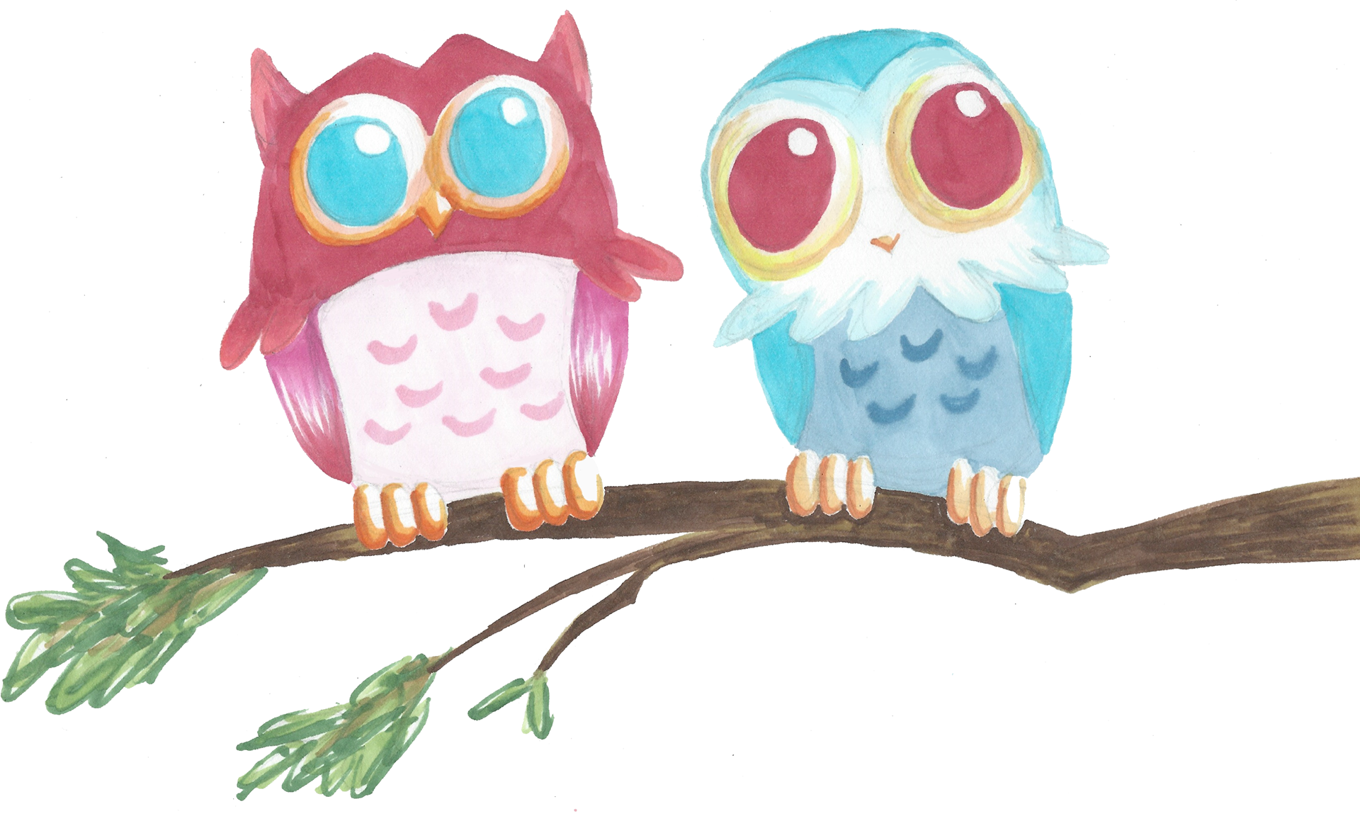 Hoot Hoot (2015, Copic Markers)