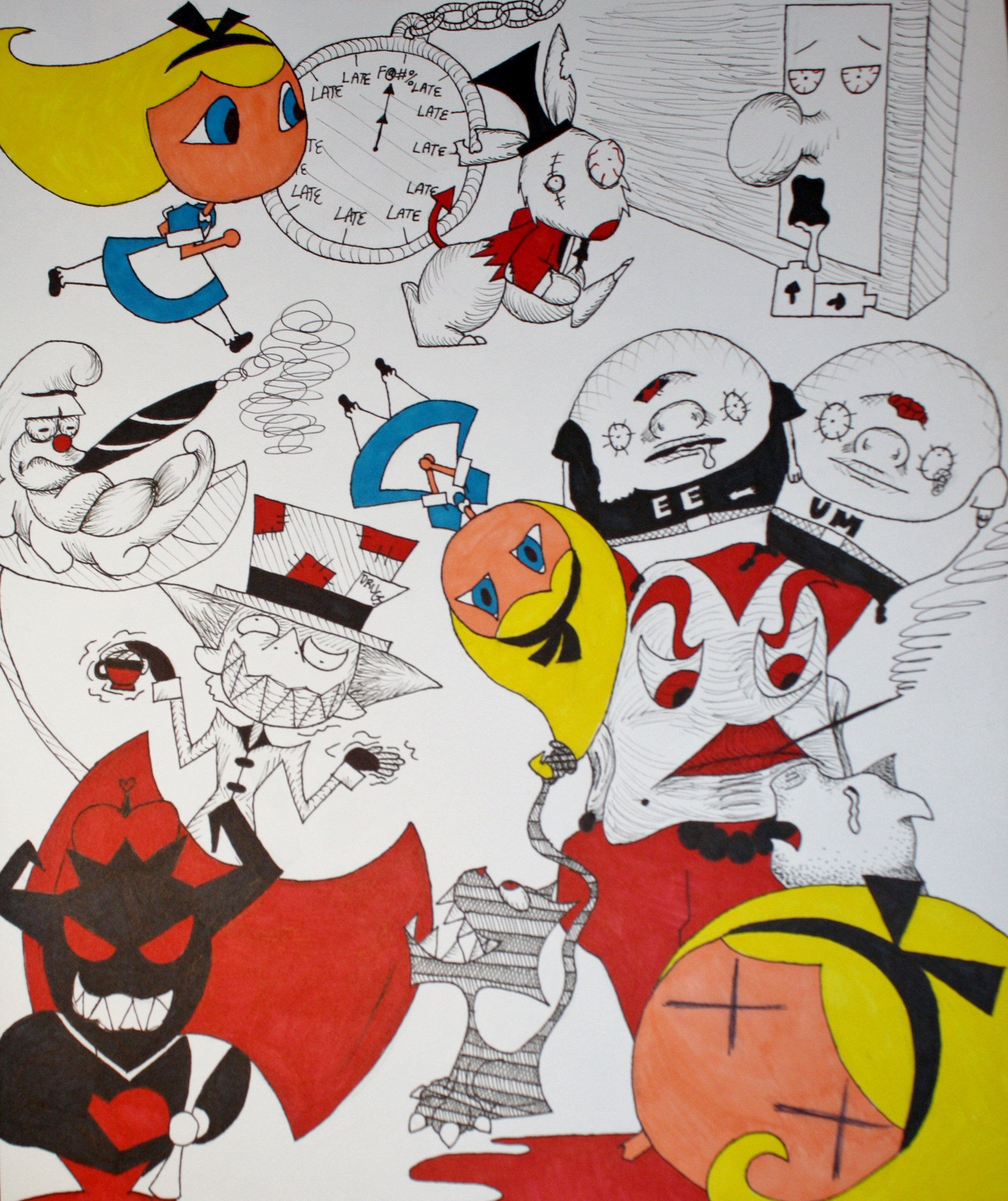 Alice in Underworld (2013, Sharpie Markers)