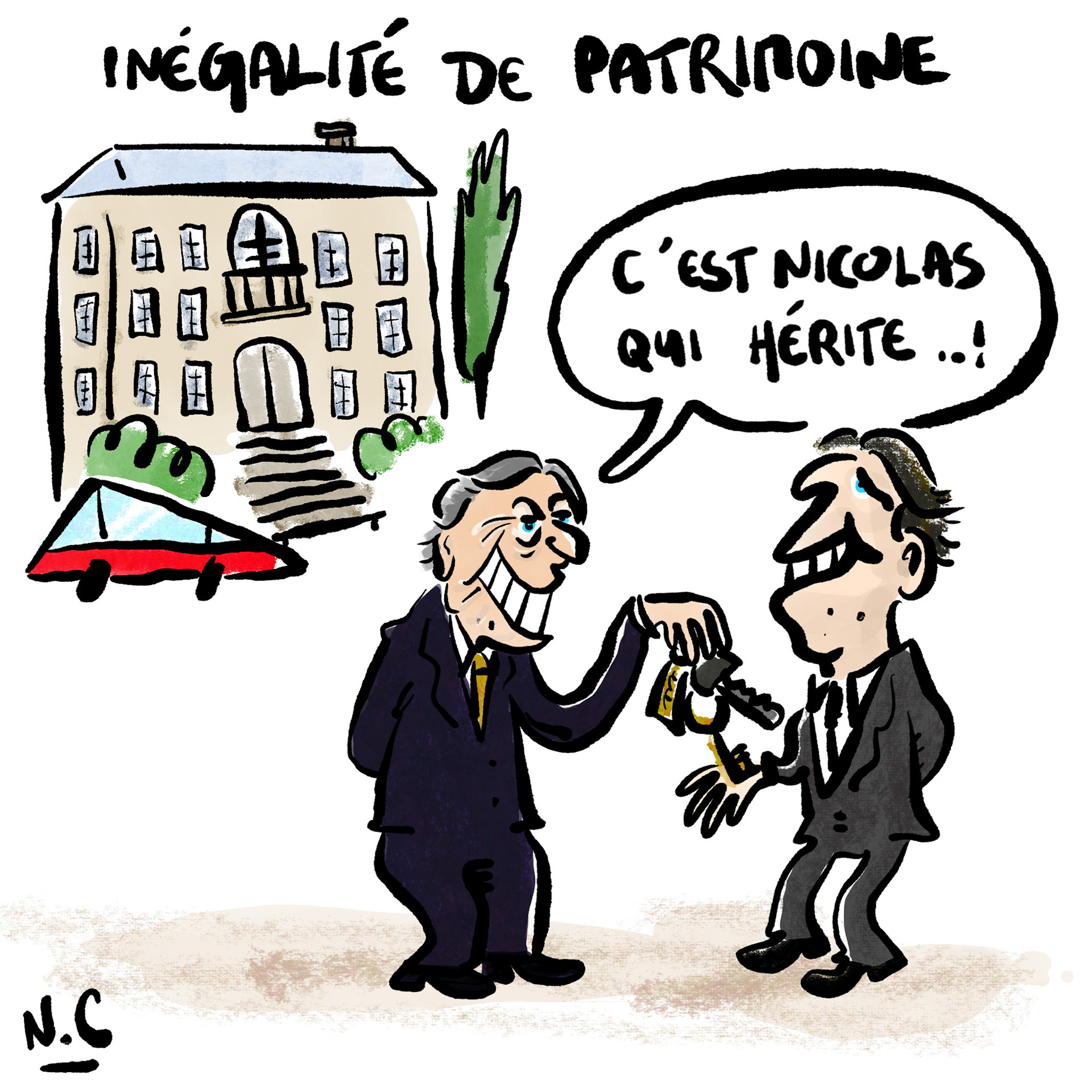 Inégalité de patrimoine - C'est Nicolas qui hérite