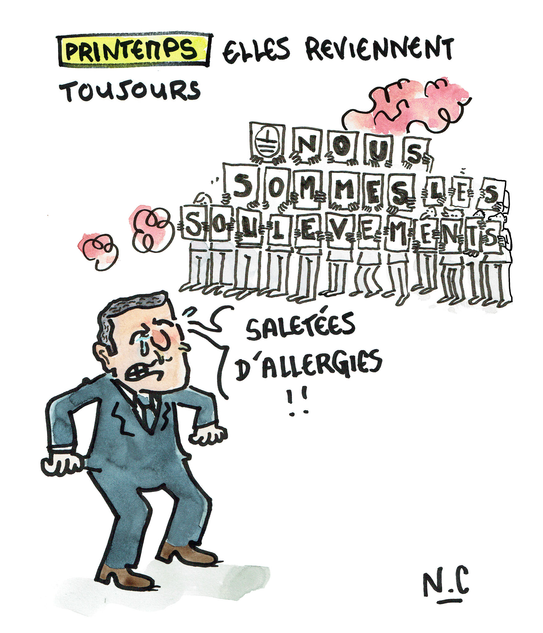 Darmanin et les allergies de printemps