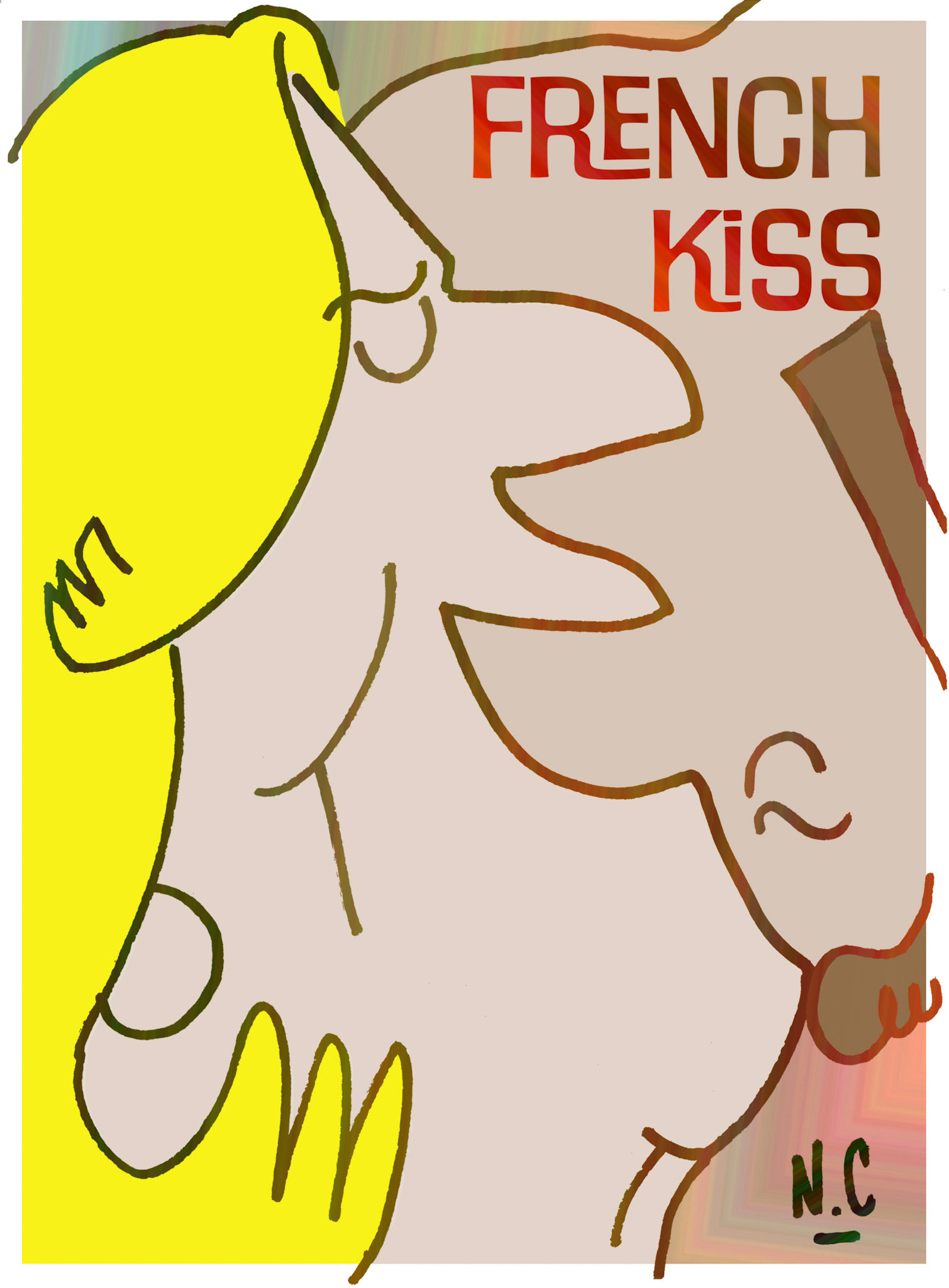 French kiss - affiche de l'exposition et couverture du livre éponyme.