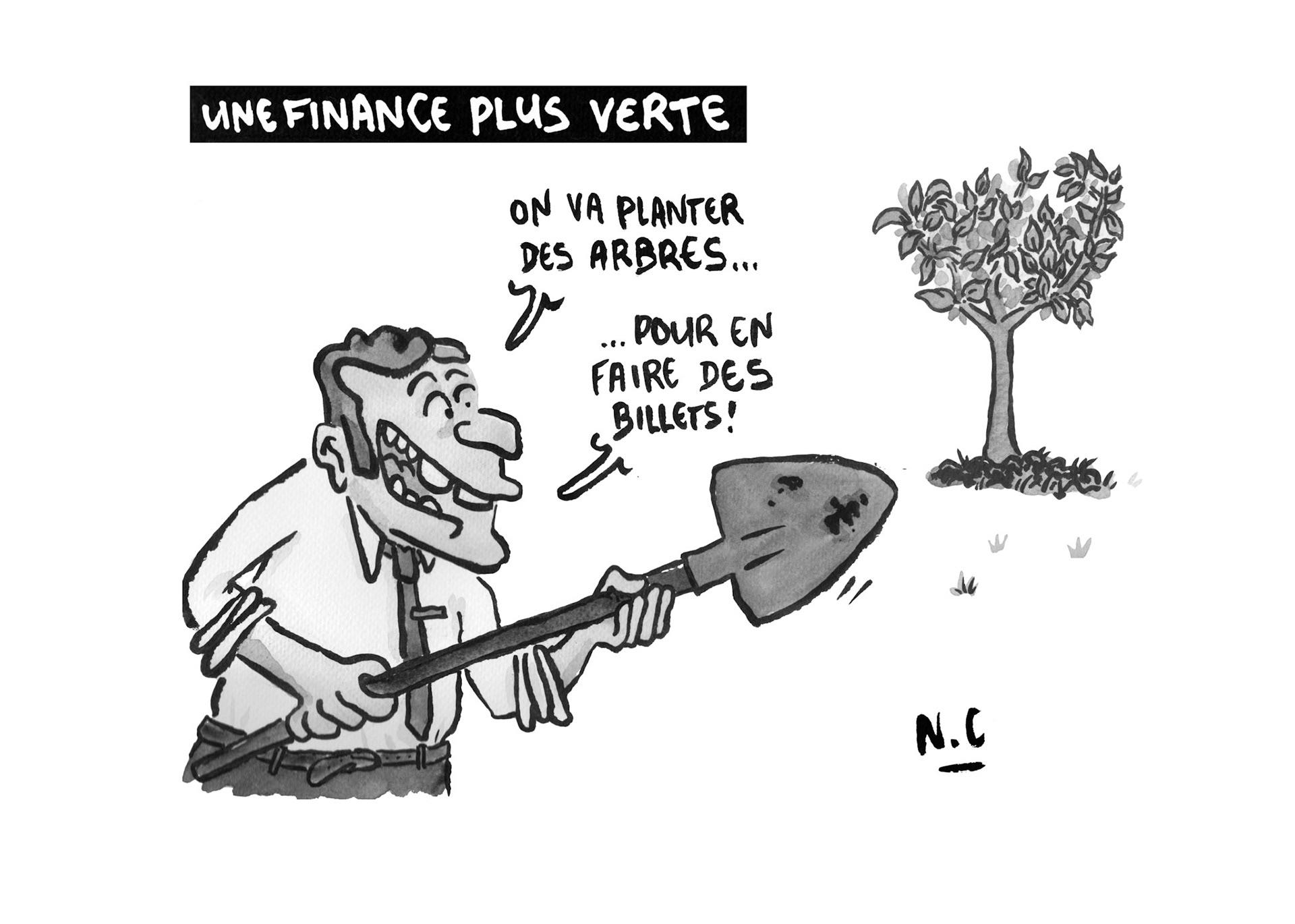 Dessin publié dans la revue Ligne d'Attac