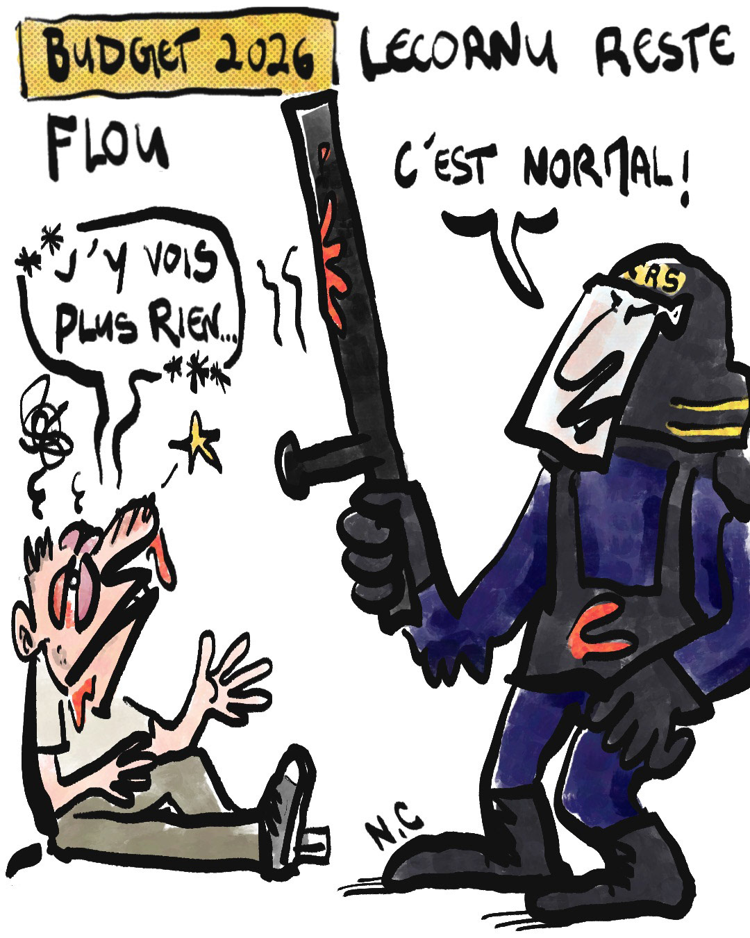 dessin de presse - Budget - lecornu