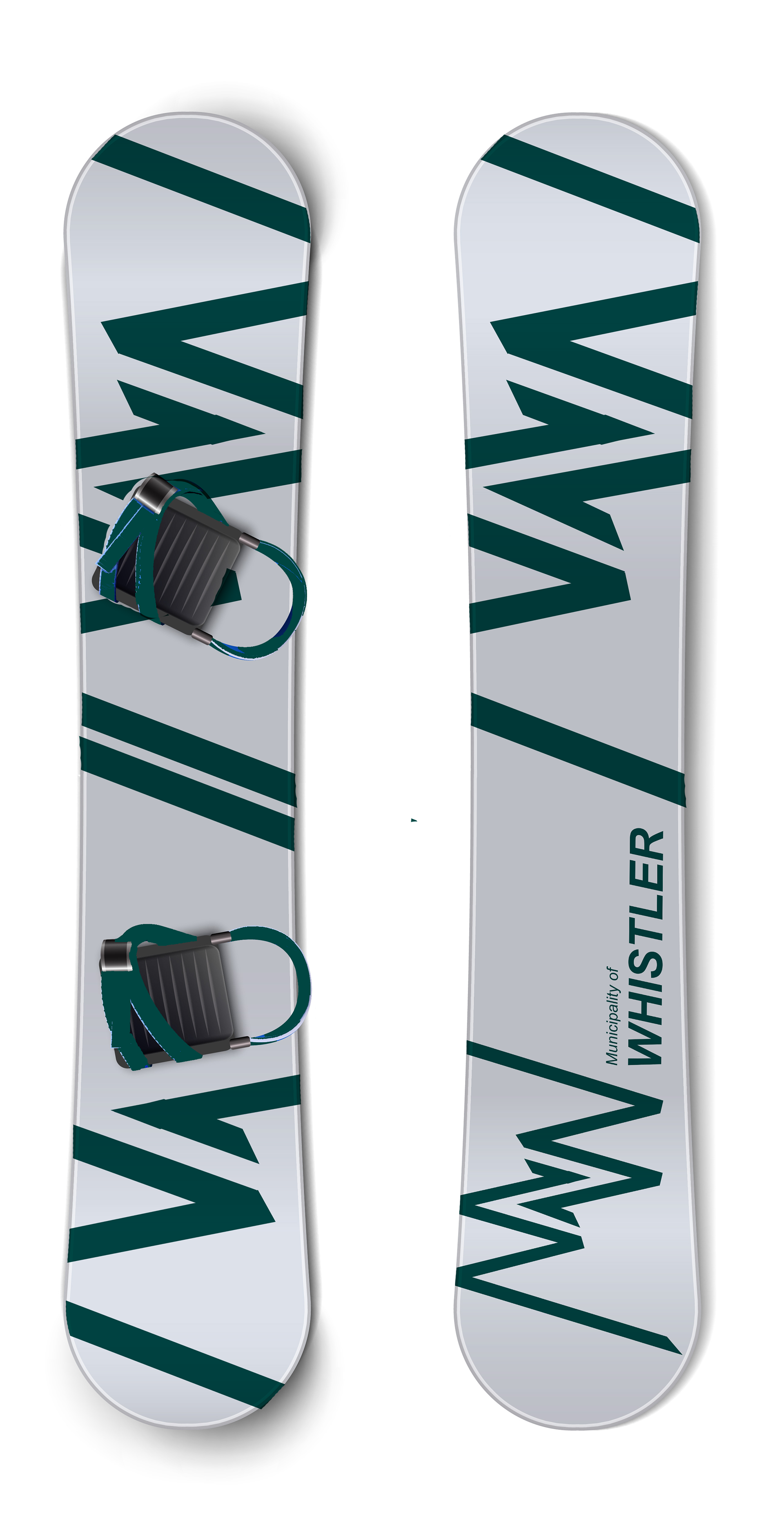 Municipality of Whistler Logo Snowboard