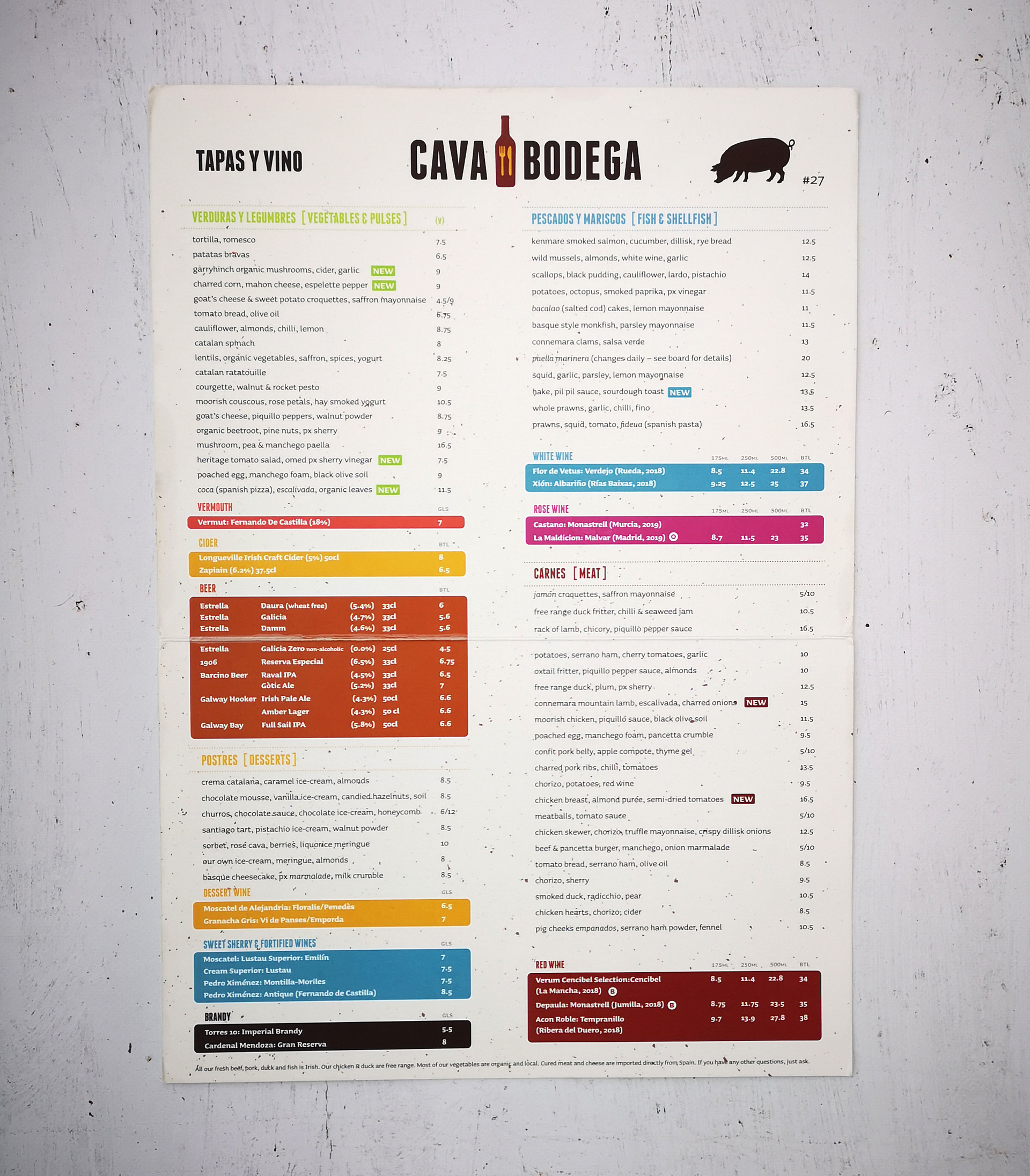 Cava Bodega Menu Design (Front Flat))