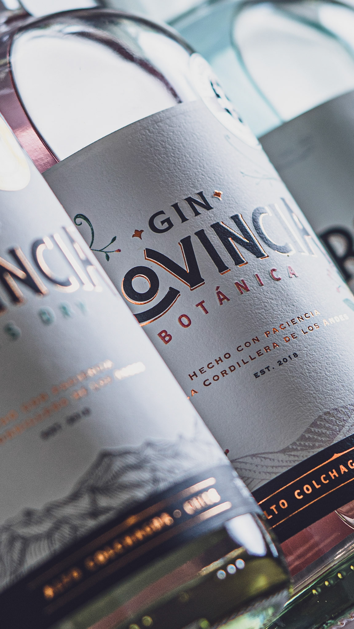 Botellas de gin chileno