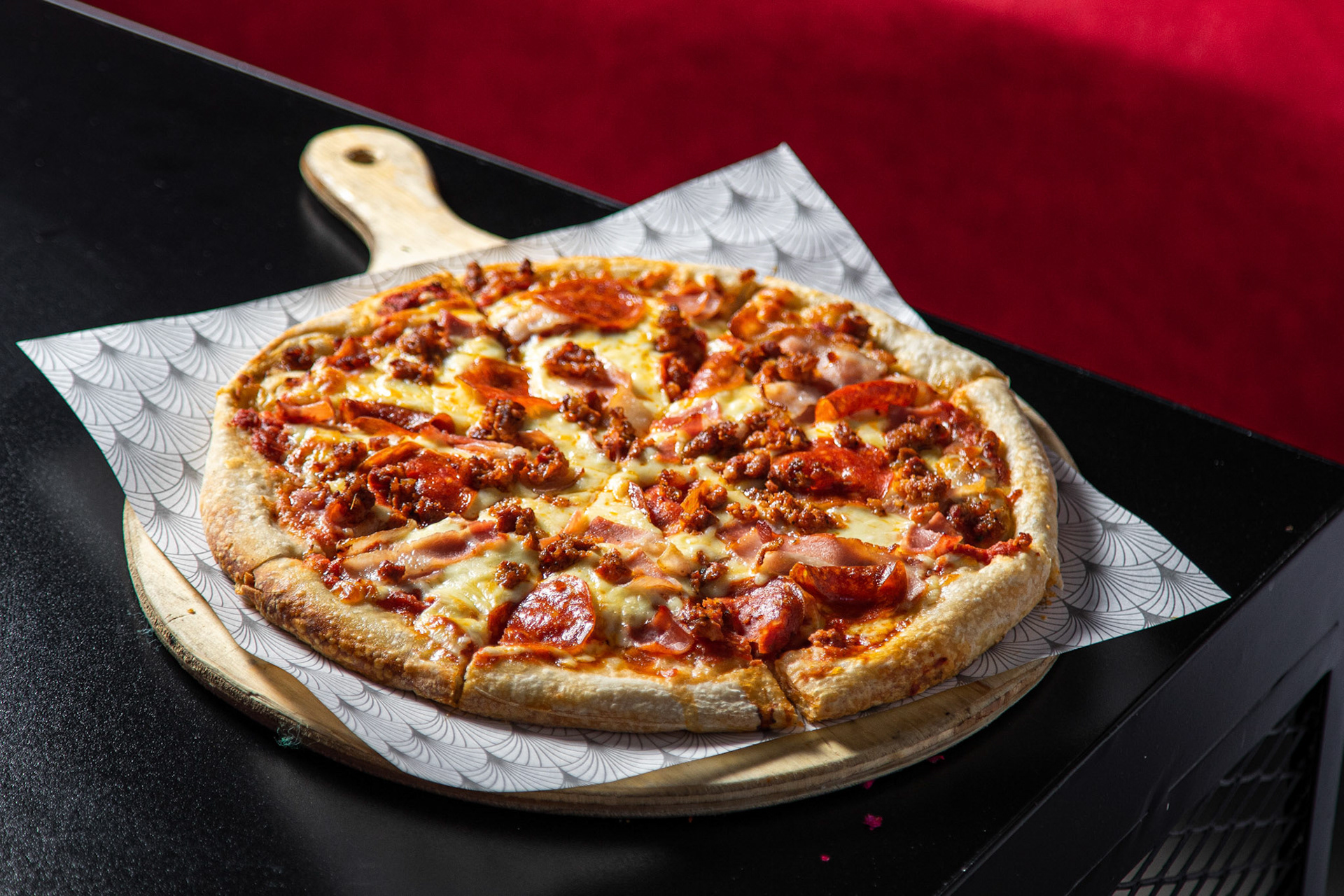 Pizza en Mia Bar, fotografo de alimentos