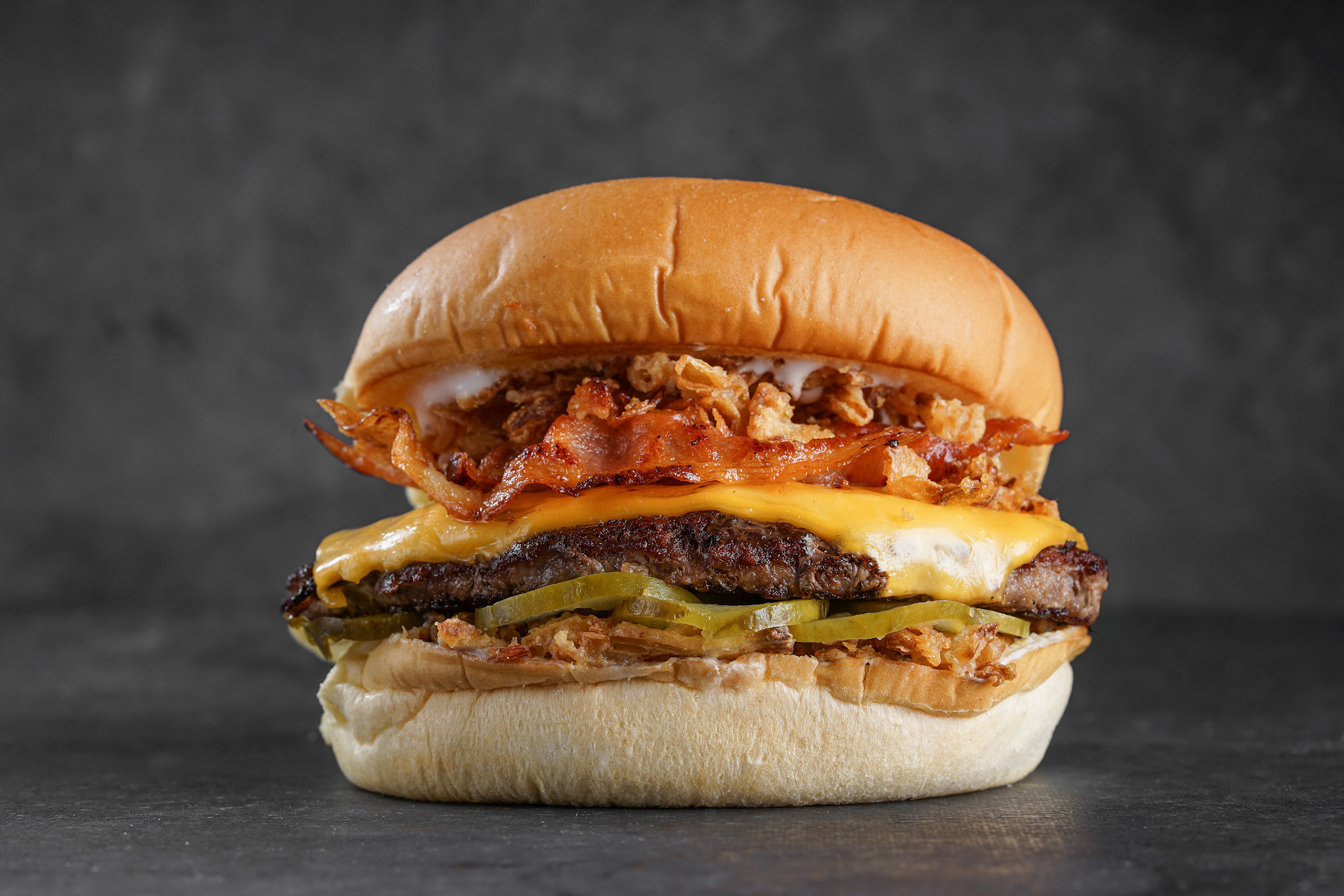 Detalle de hamburguesa para menú Sondermeat