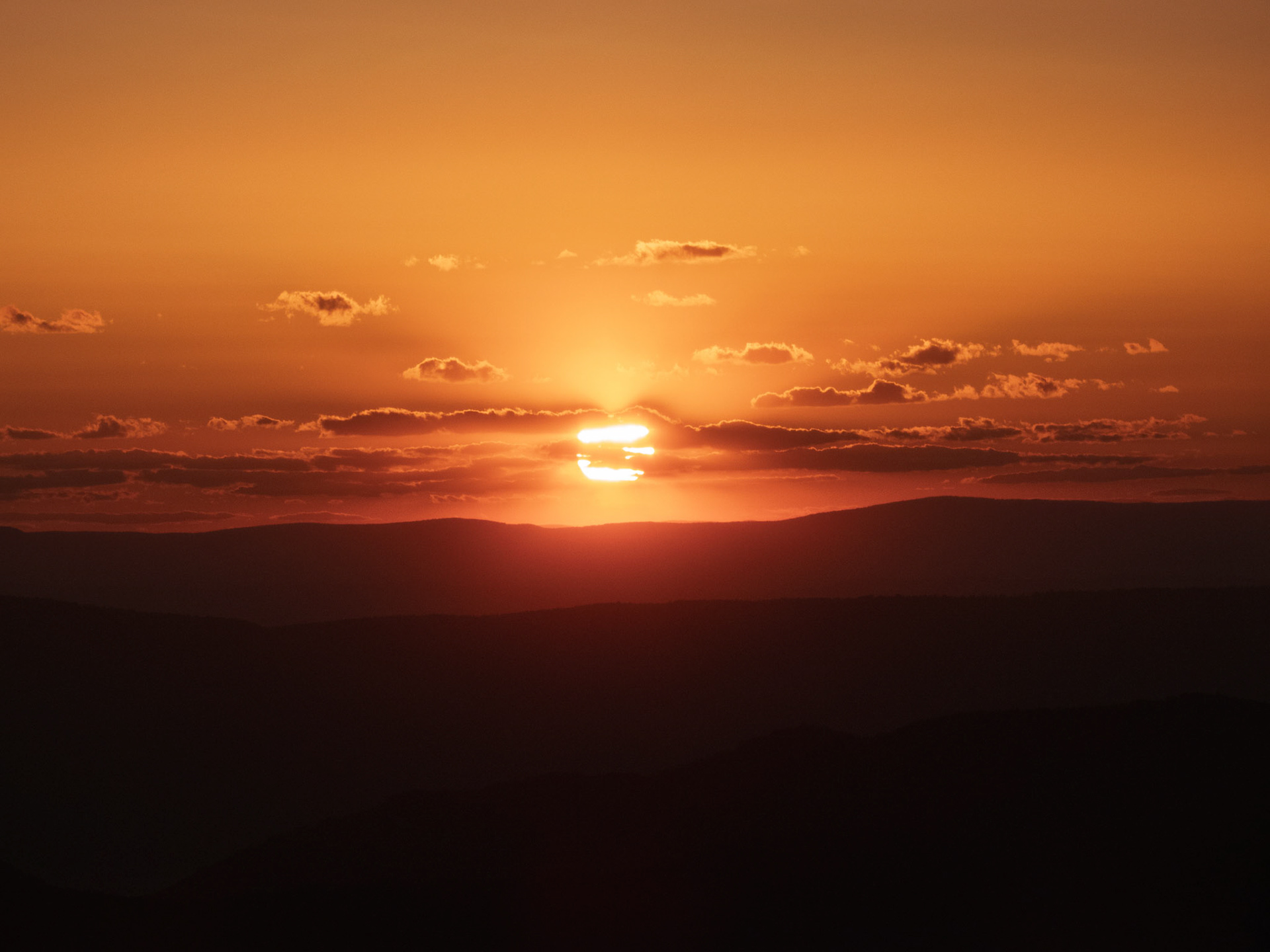 Sunset at Point Overlook, Shenandoah National Park
