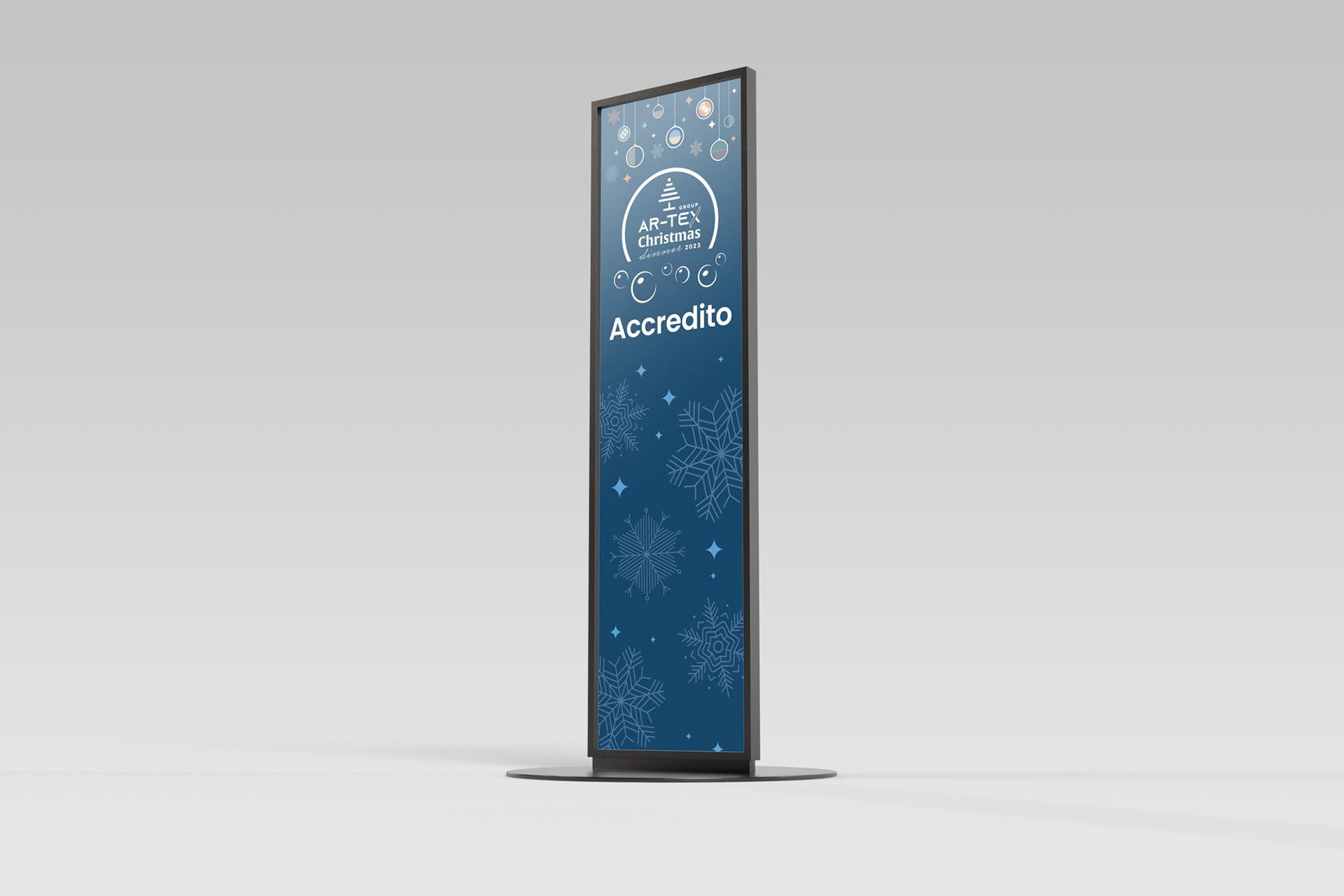 advertising totem billboard mockup 3D render bottom right view