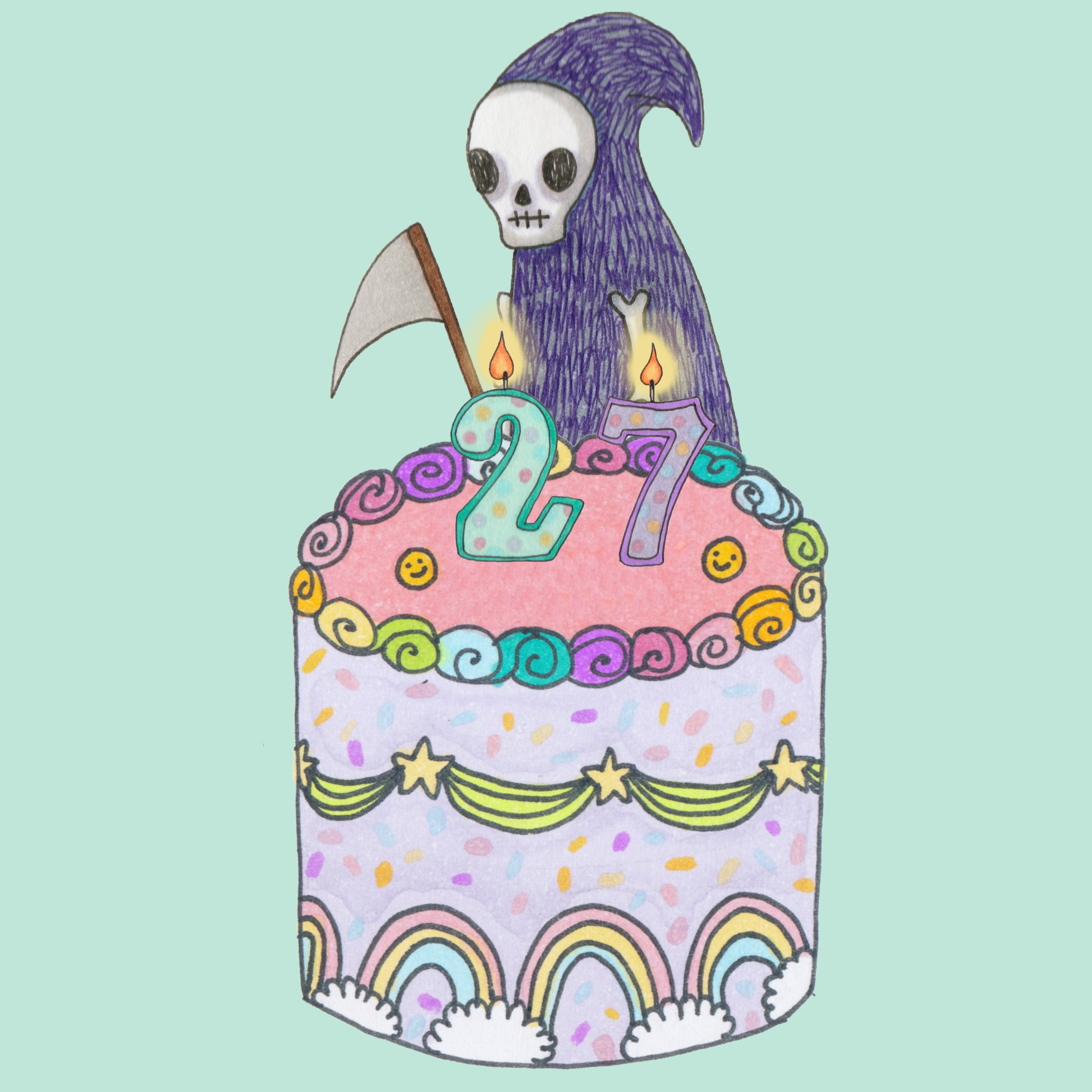 Illustration for an article titled "The Twenty-Seven Club" published in MUSE Magazine.