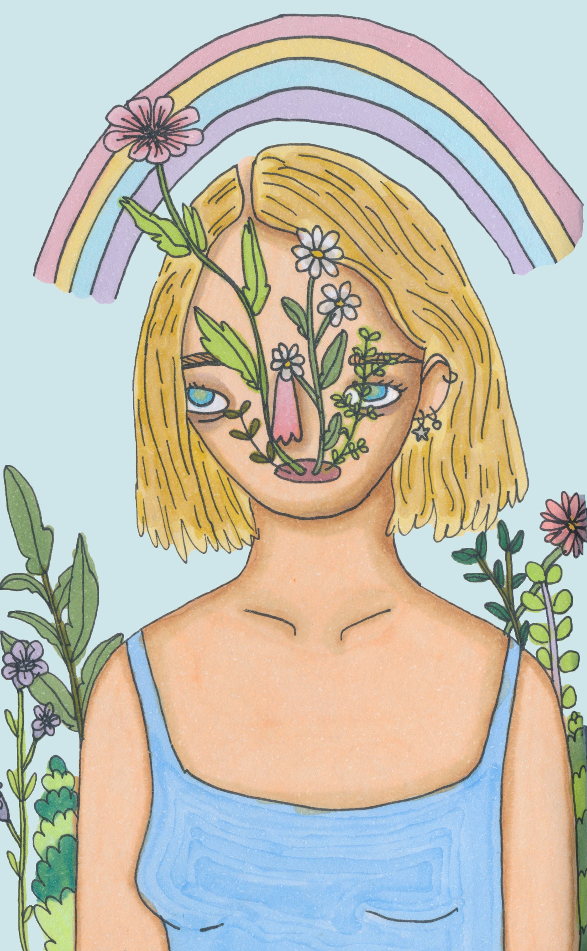 Illustration for a self-authored article titled "My Queer Art Journey" published in MUSE Magazine.