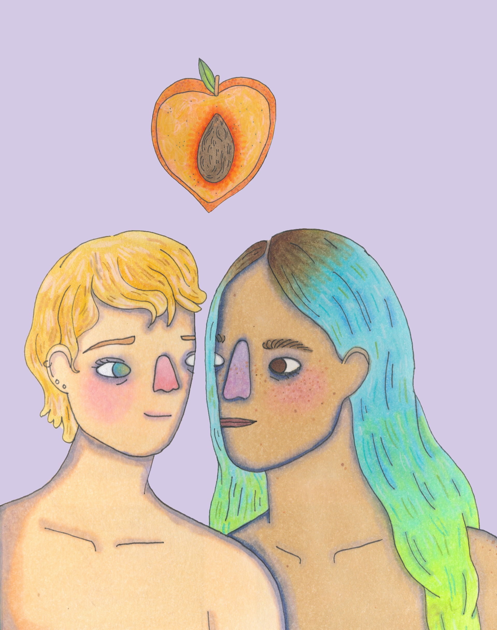 Illustration titled "Queer Luv" featured in Collective Reflections Volume 9.