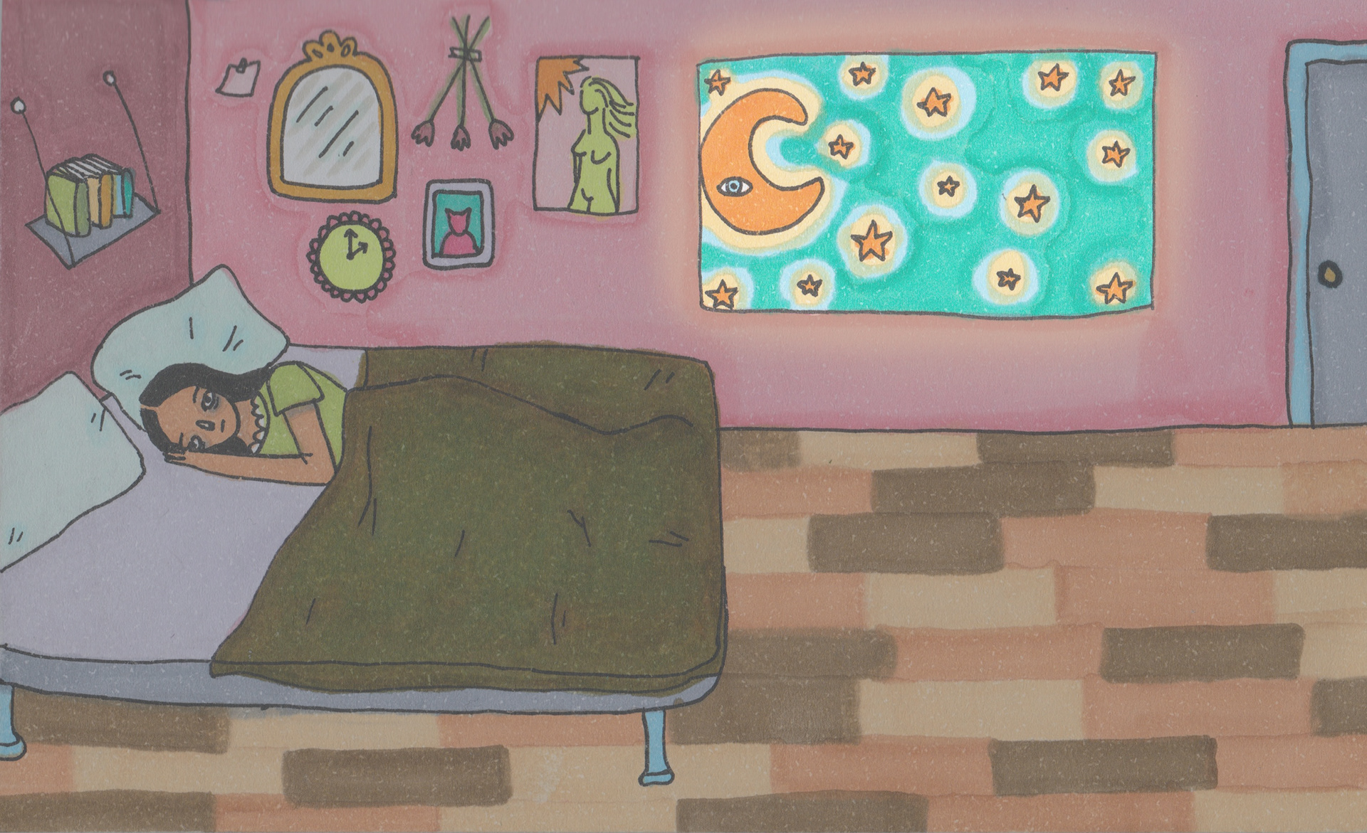 Illustration for an article titled "Wide Awake? Me Too" published in MUSE Magazine.