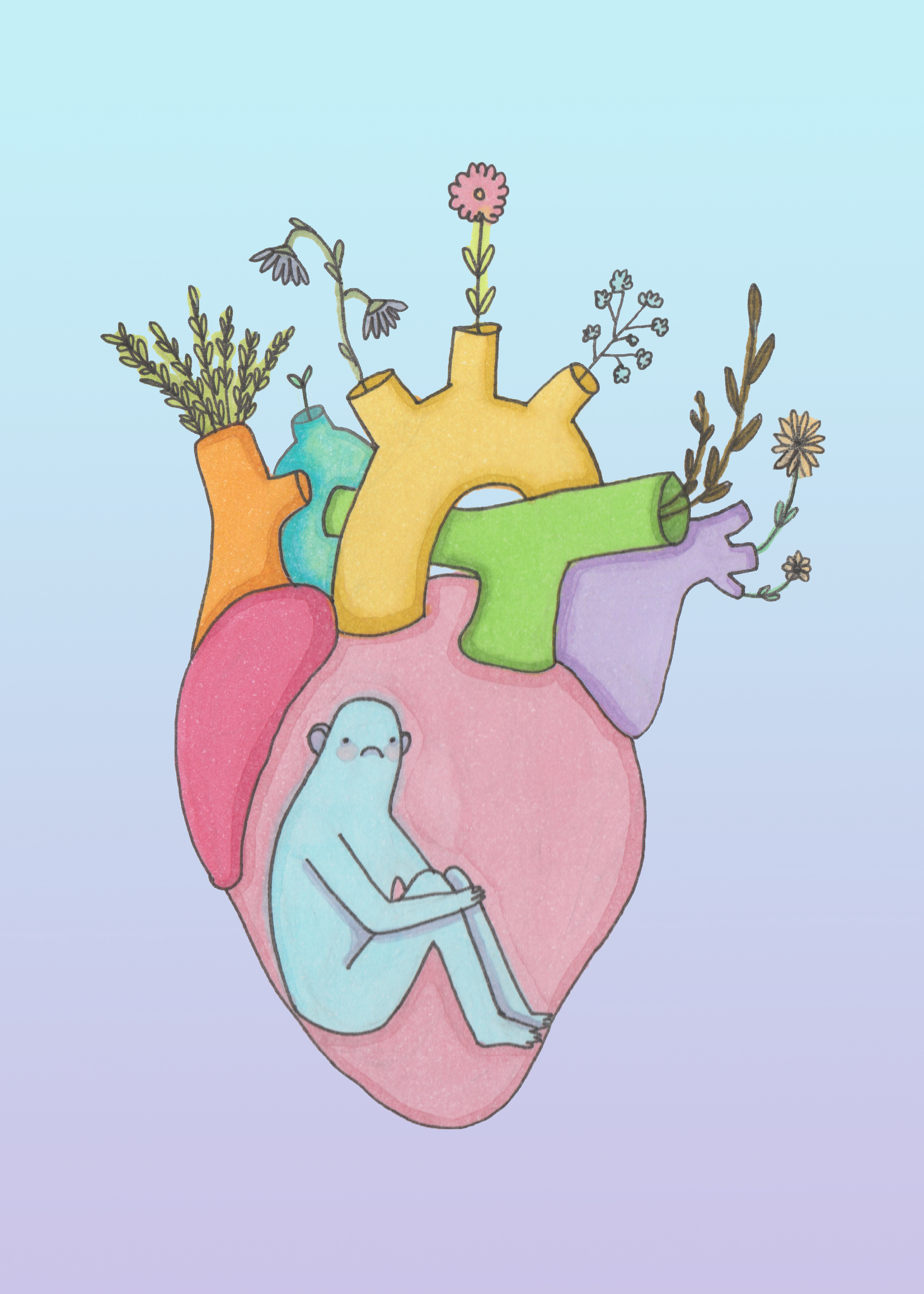 Illustration for an article titled "Practicing Vulnerability" published in MUSE Magazine.