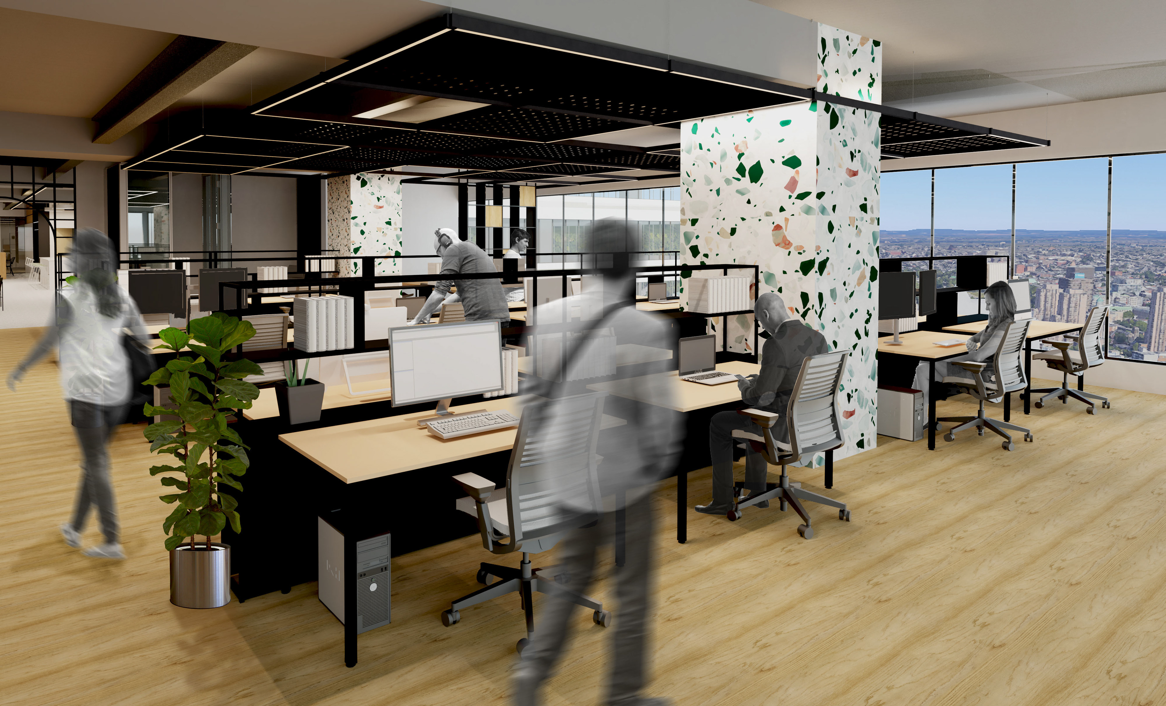 Zone de bureaux attitrés - 41e étage