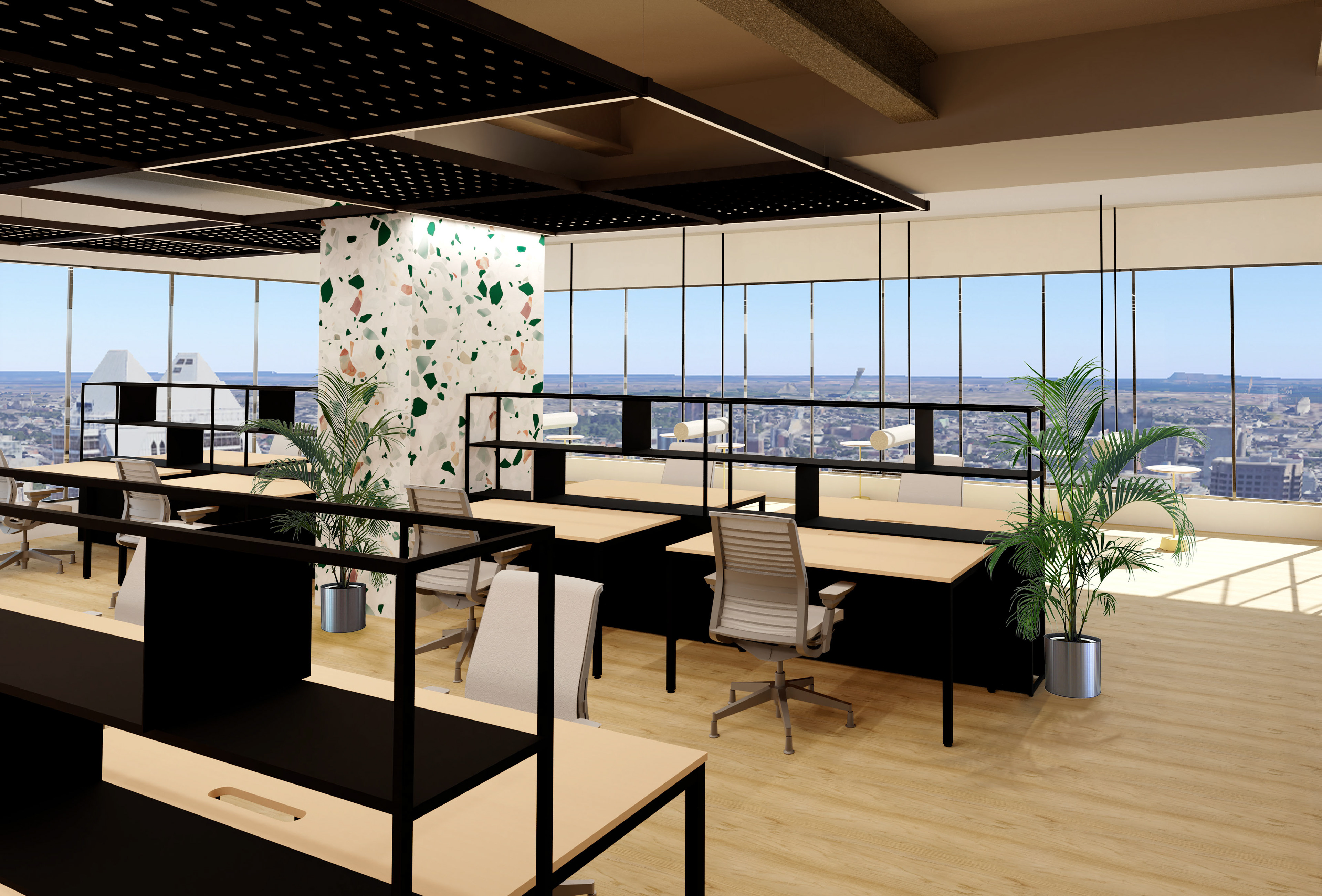 Vue des bureaux attitrés - 41e Étage