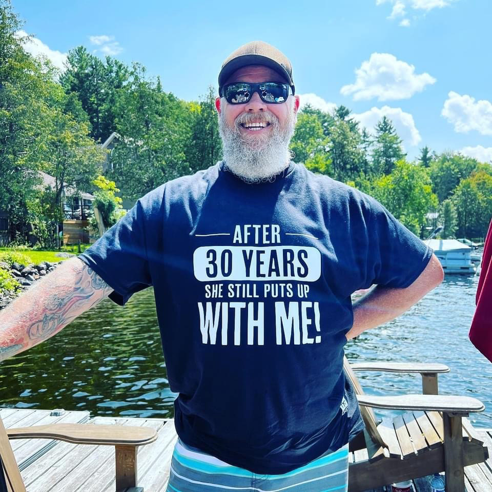 Man in custom t-shirt