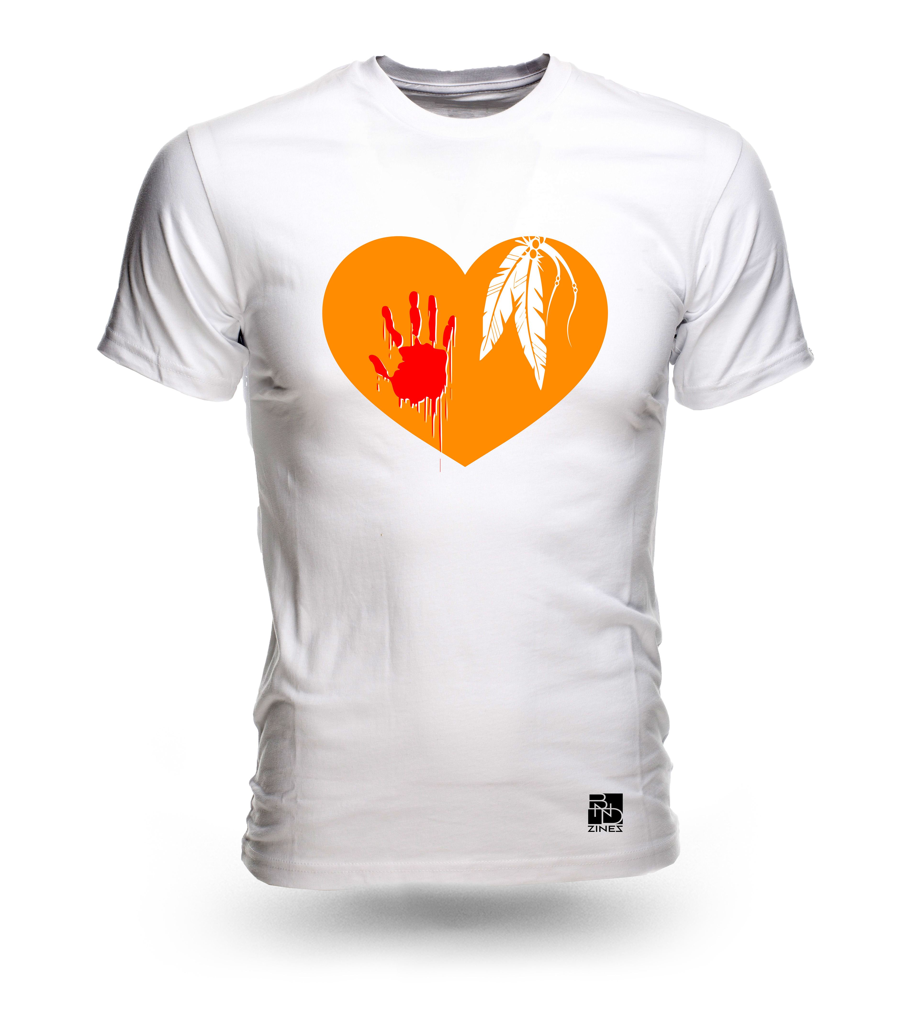 hand, leaf and heart t-shirt