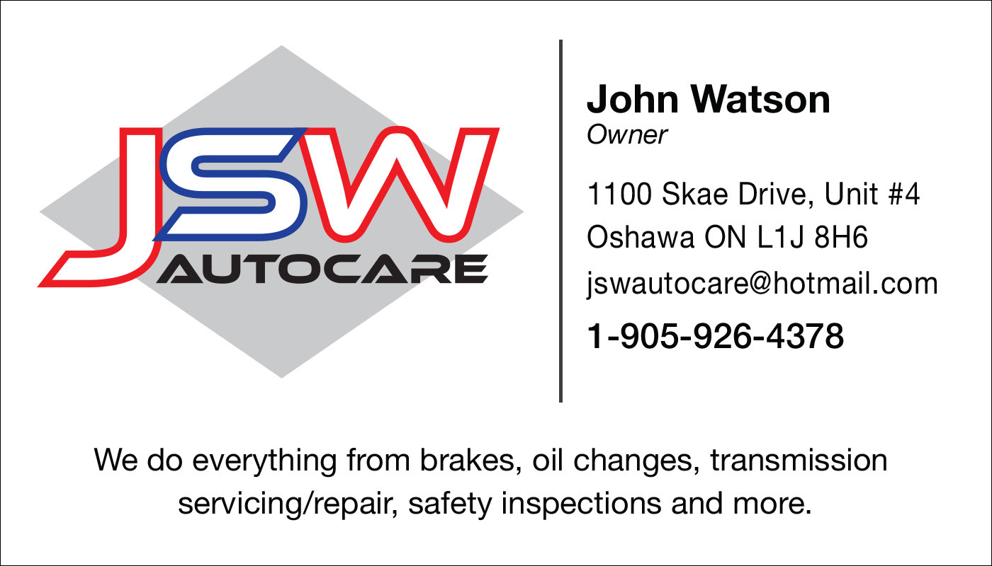 JSW Autocare business card