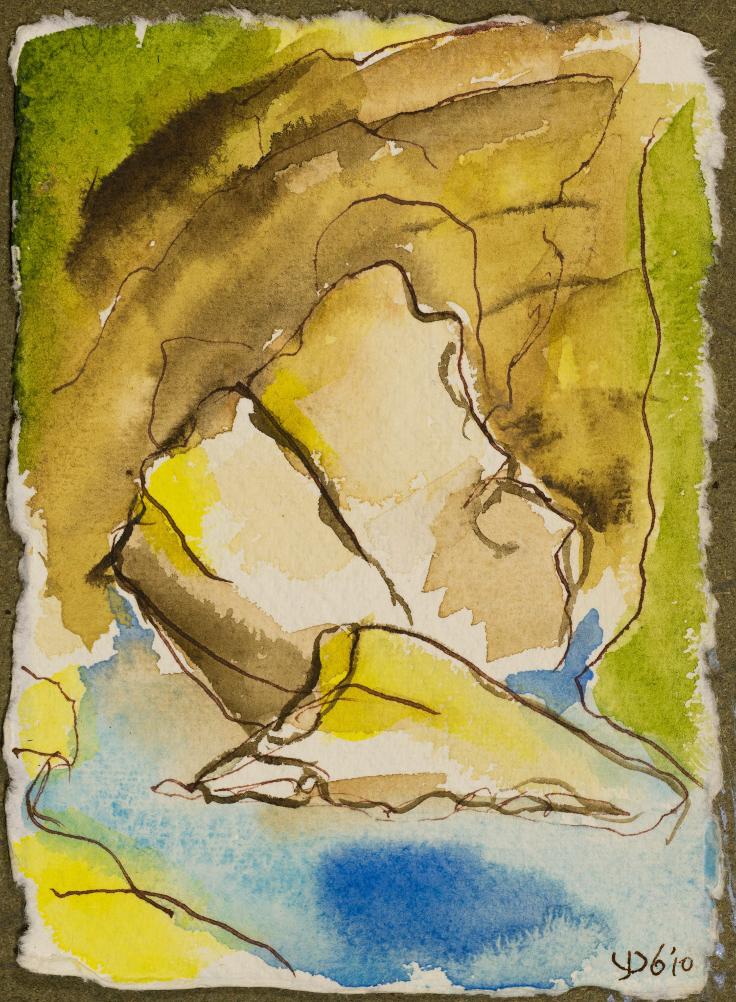 rhombus rock protecting the entrance