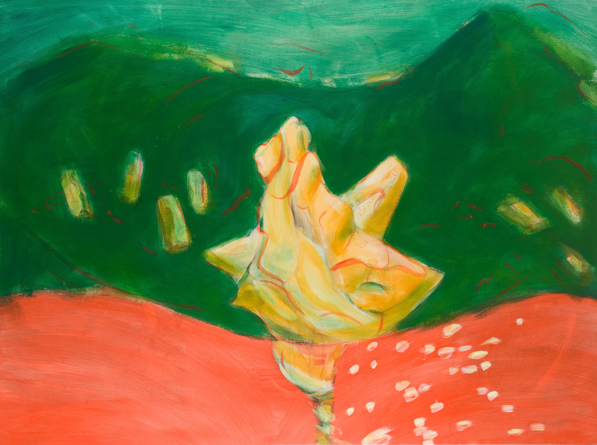 geology of love. 2007; 200x150cm; acrylics on canvas. (tailbone)