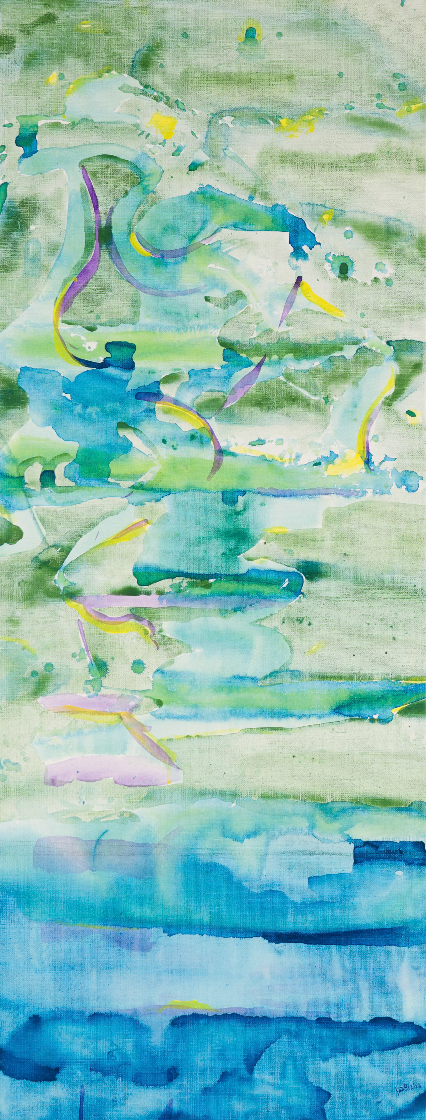 the rhyming of patterns and structures 1. 2006, acrylics on linen. diptich