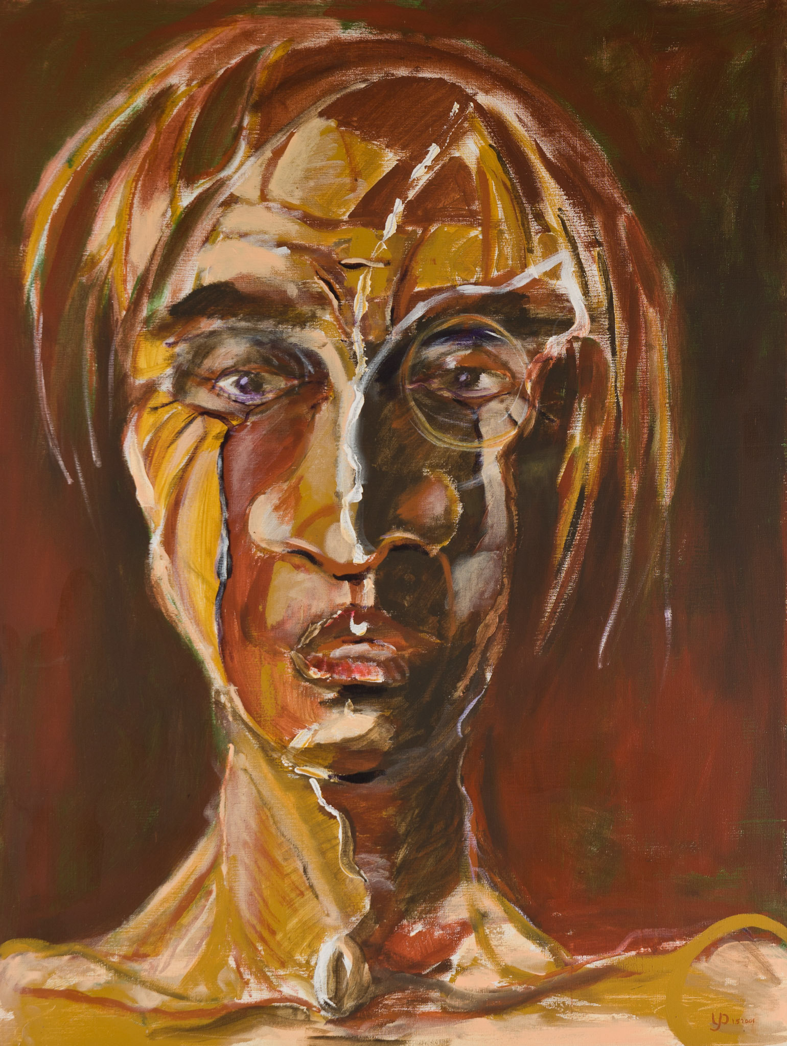 icon. 2001, shedding identities. acrylics on linen. 100x120cm