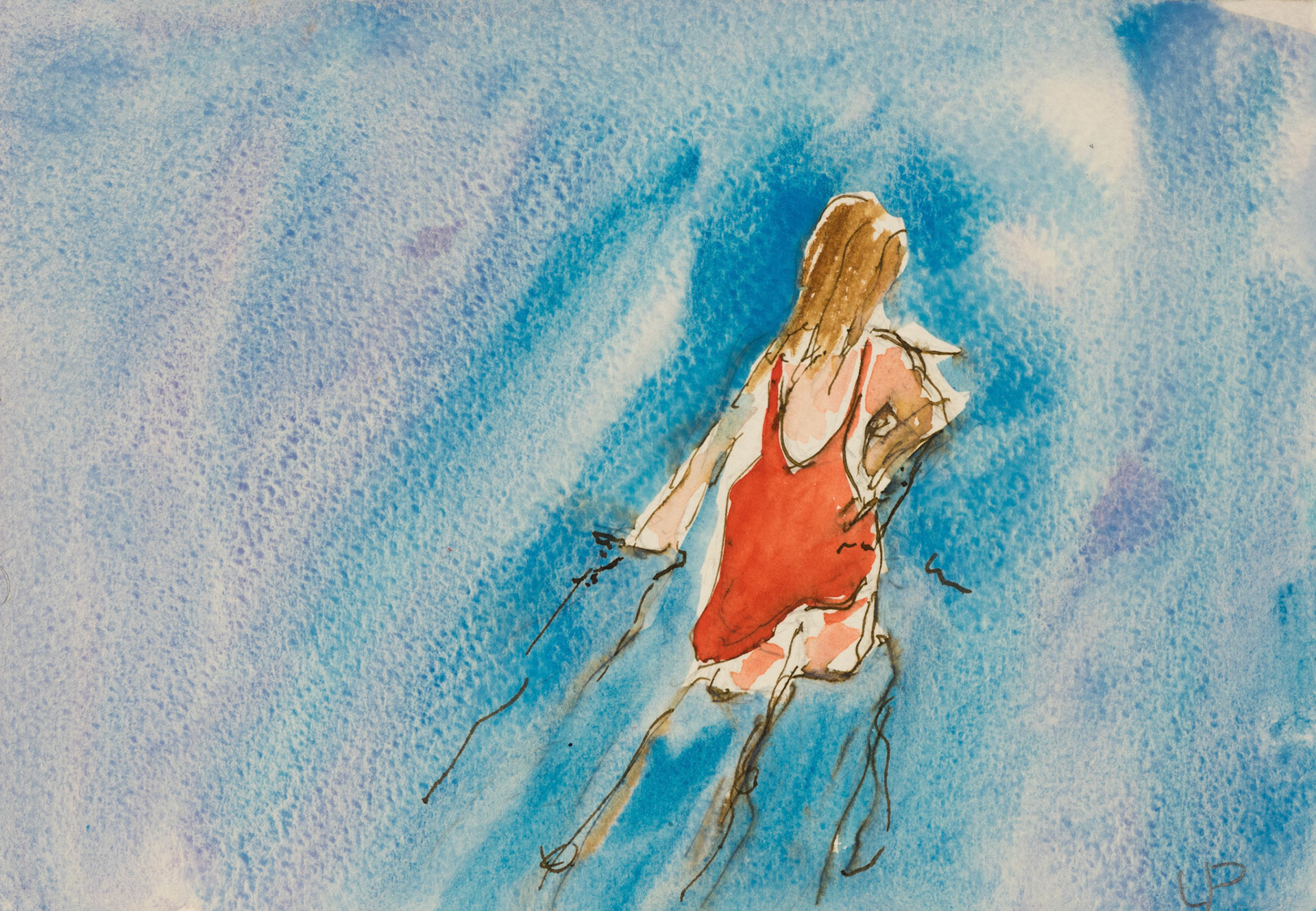 first we waded, then swam the lake