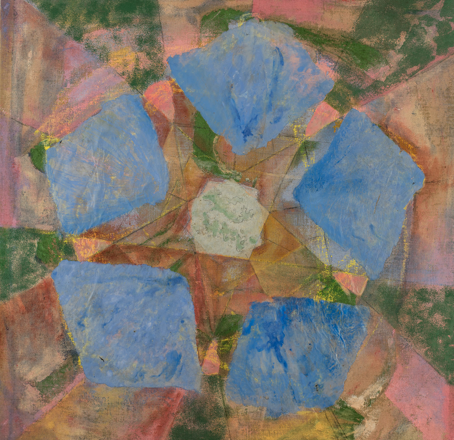 pi.  2015; 150x150cm; ricepaper, resins, acrilics and pigments on jute.