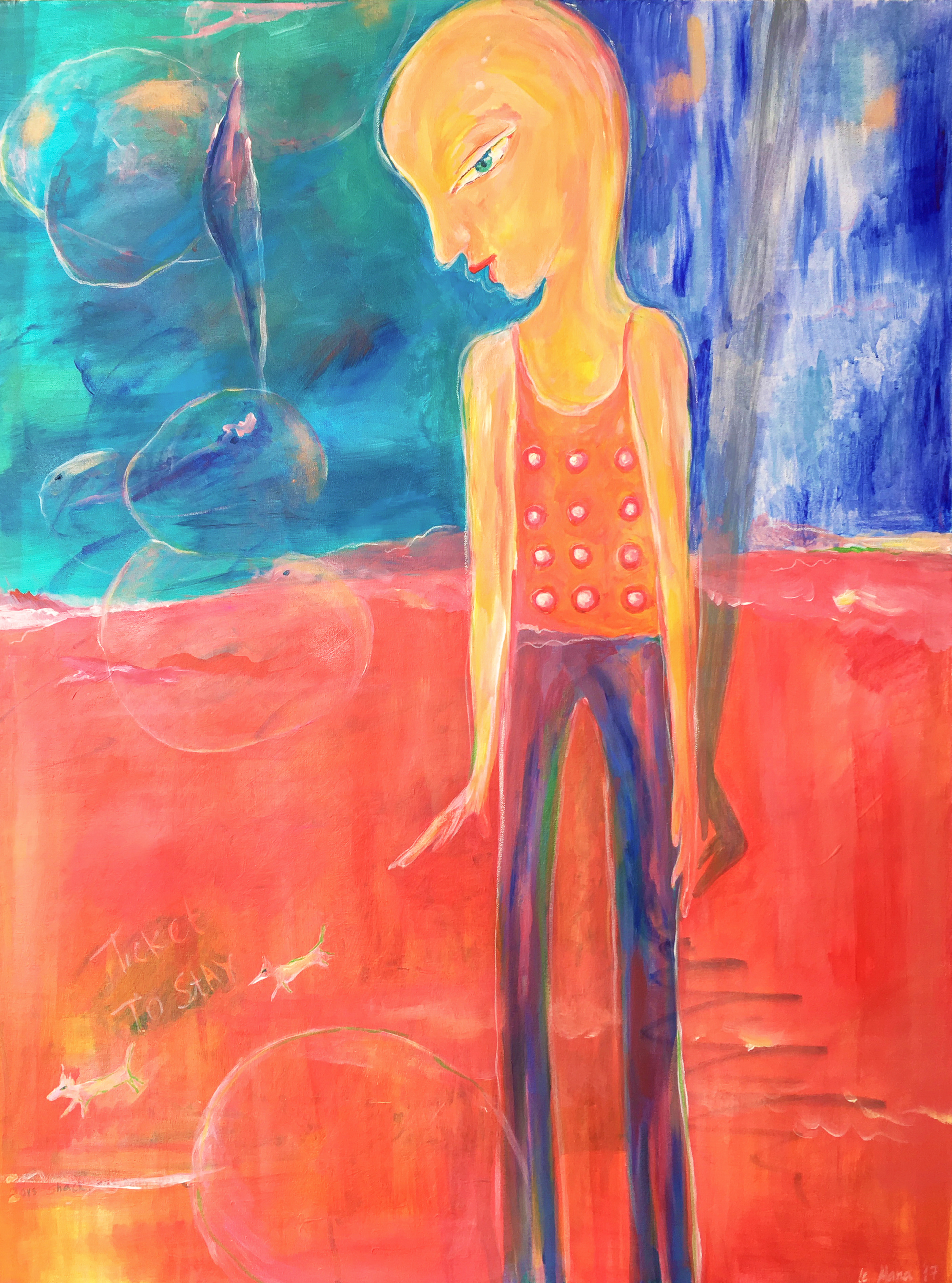 Art prints only - Ticket to stay, mixed media, 100x65cm