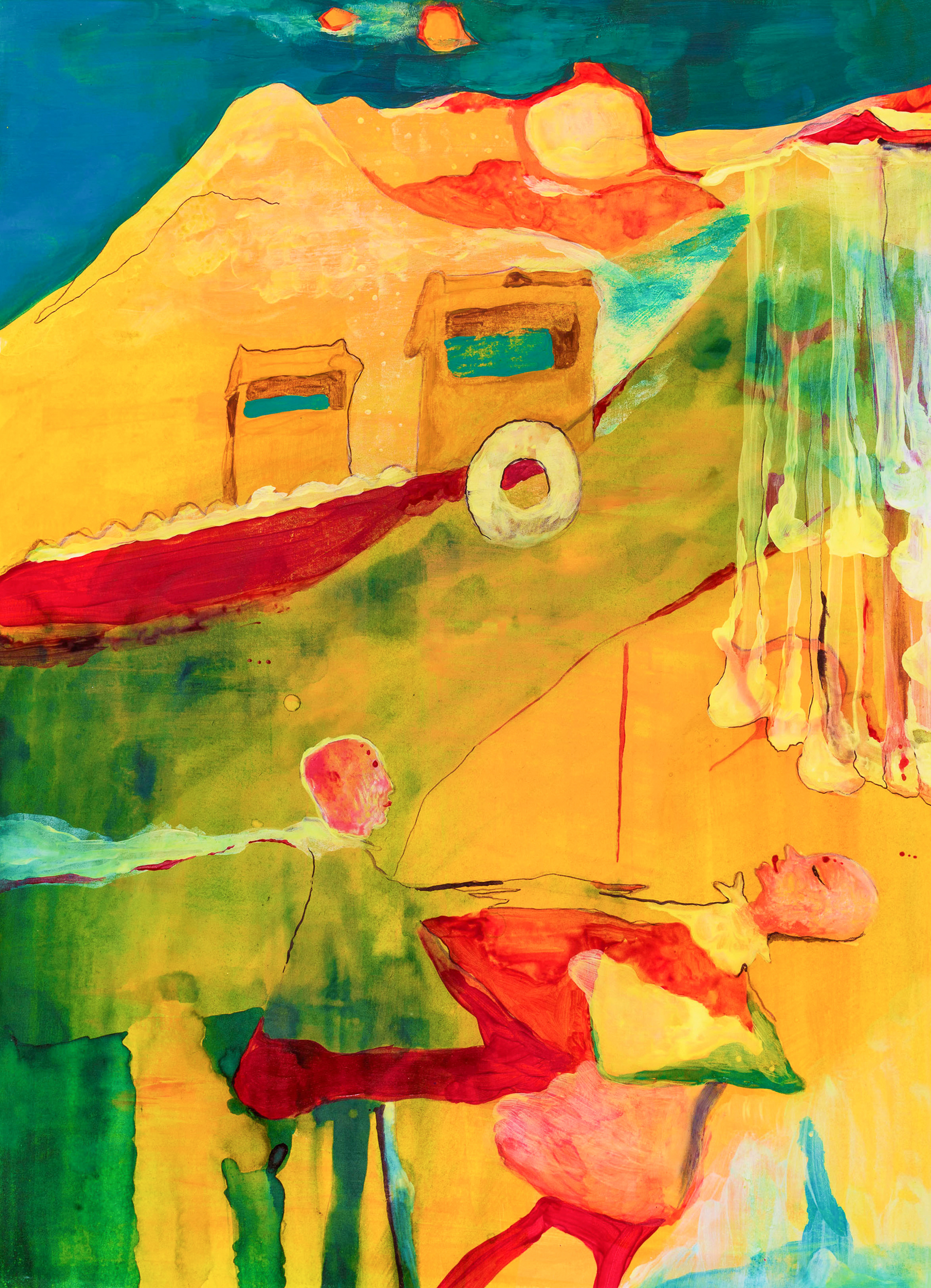 Water battle, mixed media 42x30cm