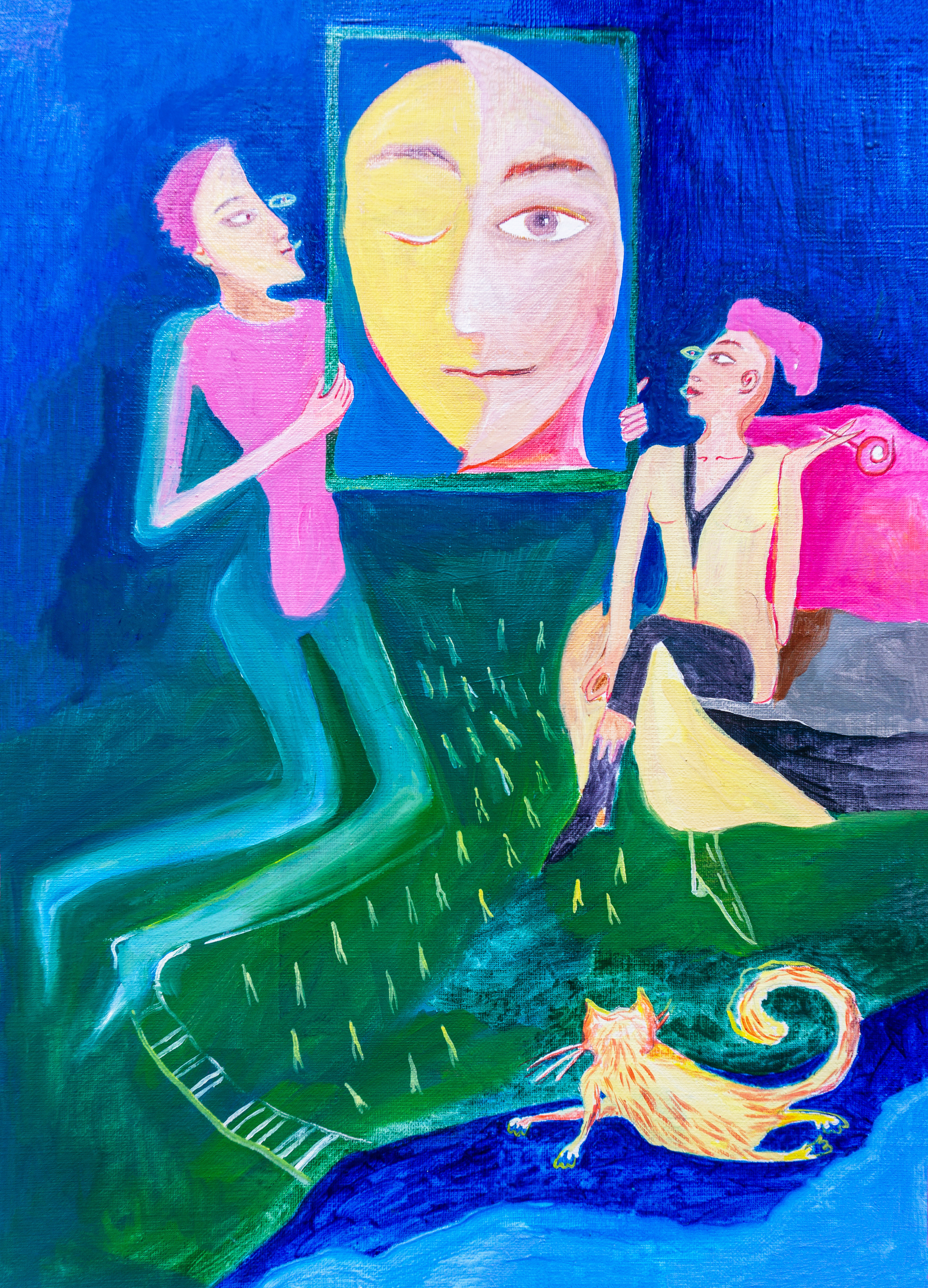 The future is now. oil on canvas paper, 26x37 cm, 2021