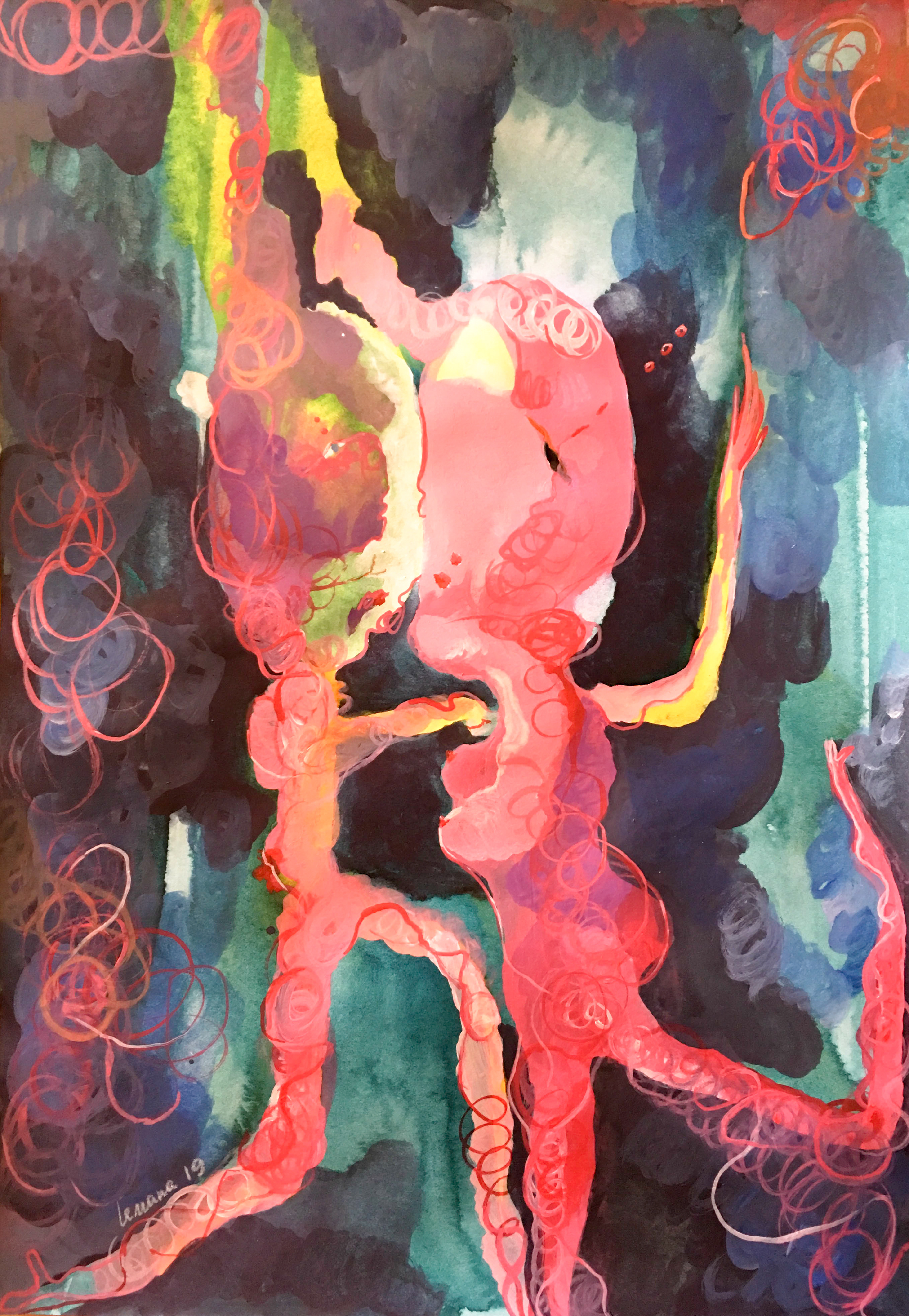 Oh no, you are mine! Mixed media, 29x21cm