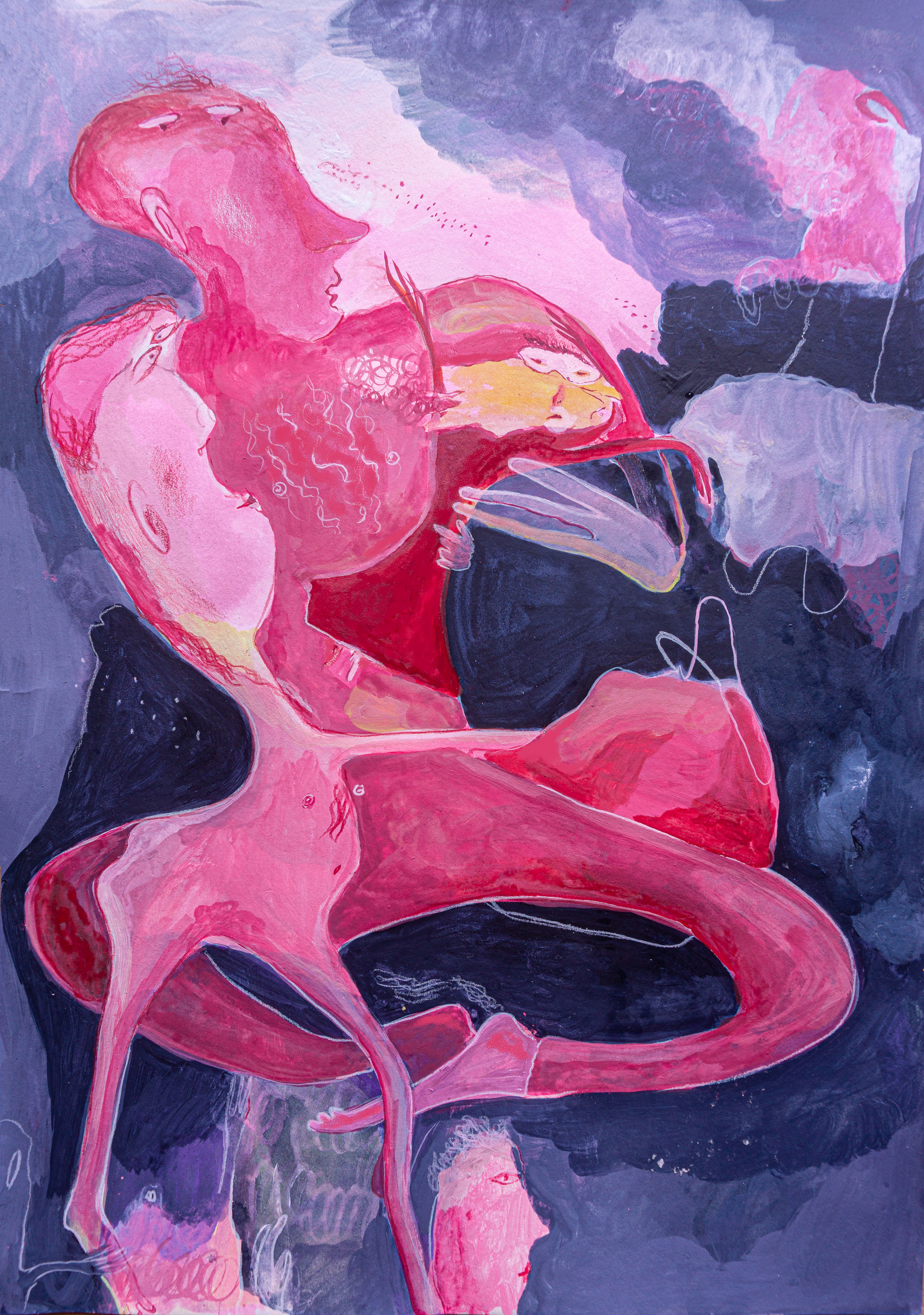 Can I go please, mixed media, 42x30cm