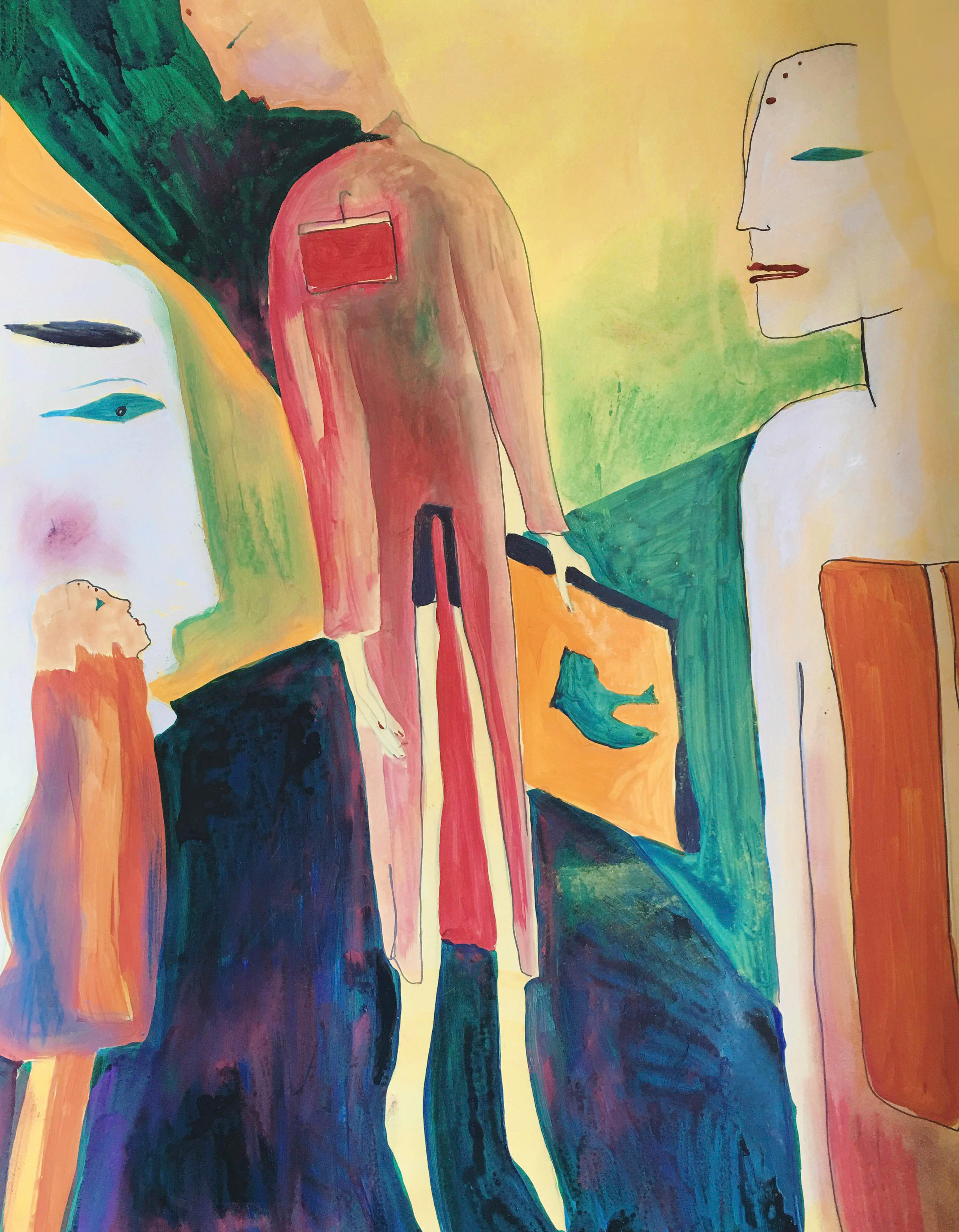 A post man, mixed media, 60x4cm