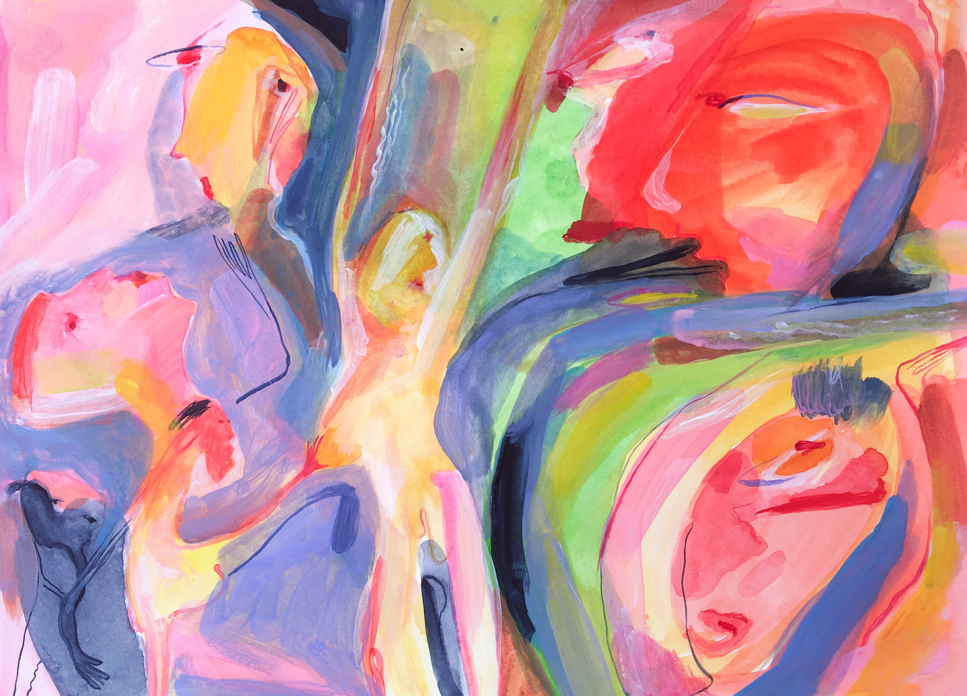 Free to dance, mixed media, 60x42cm
