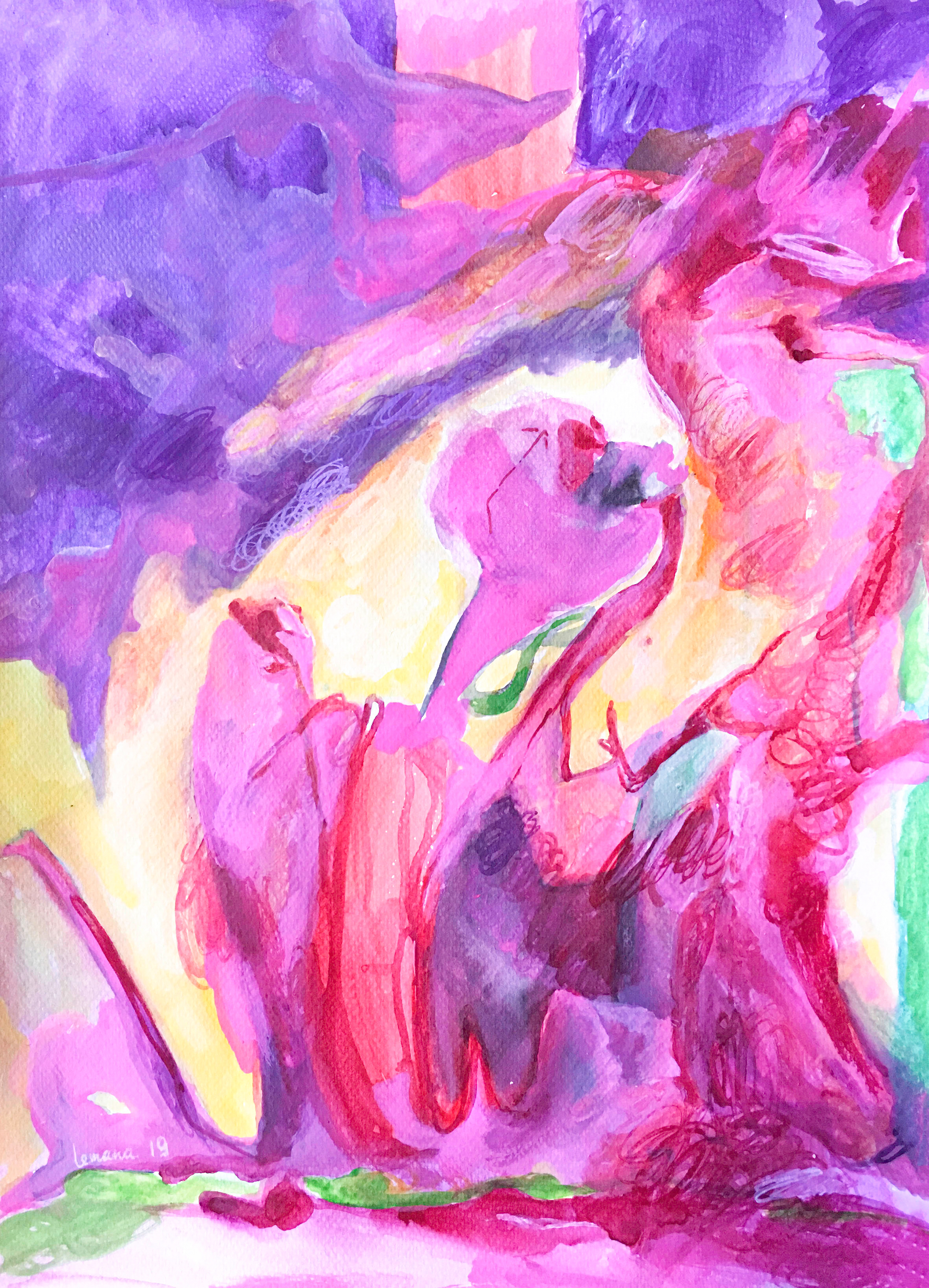 A Cry, mixed media, 42x30cm