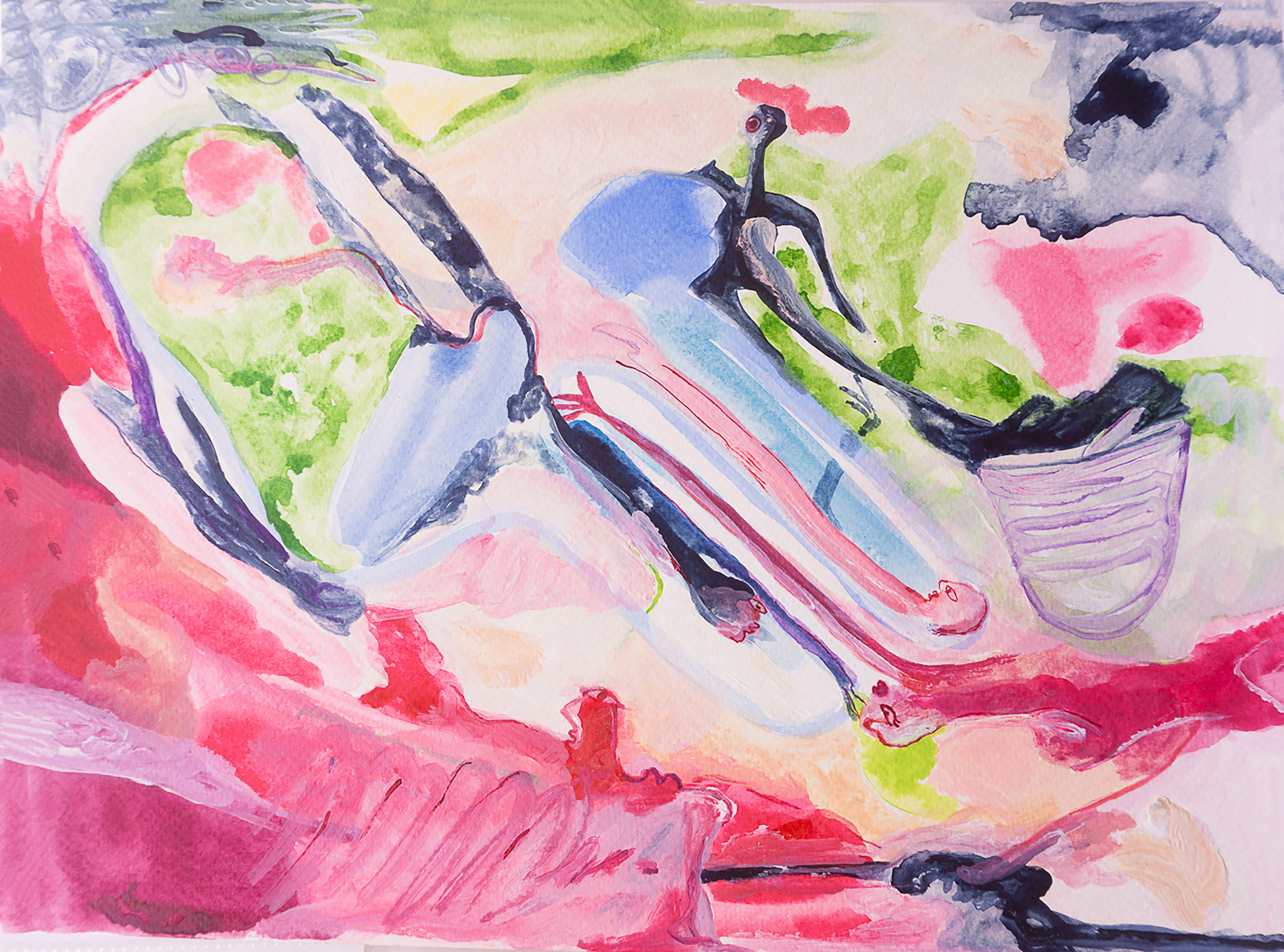 Slippery is not it, mixed media, 42x30cm