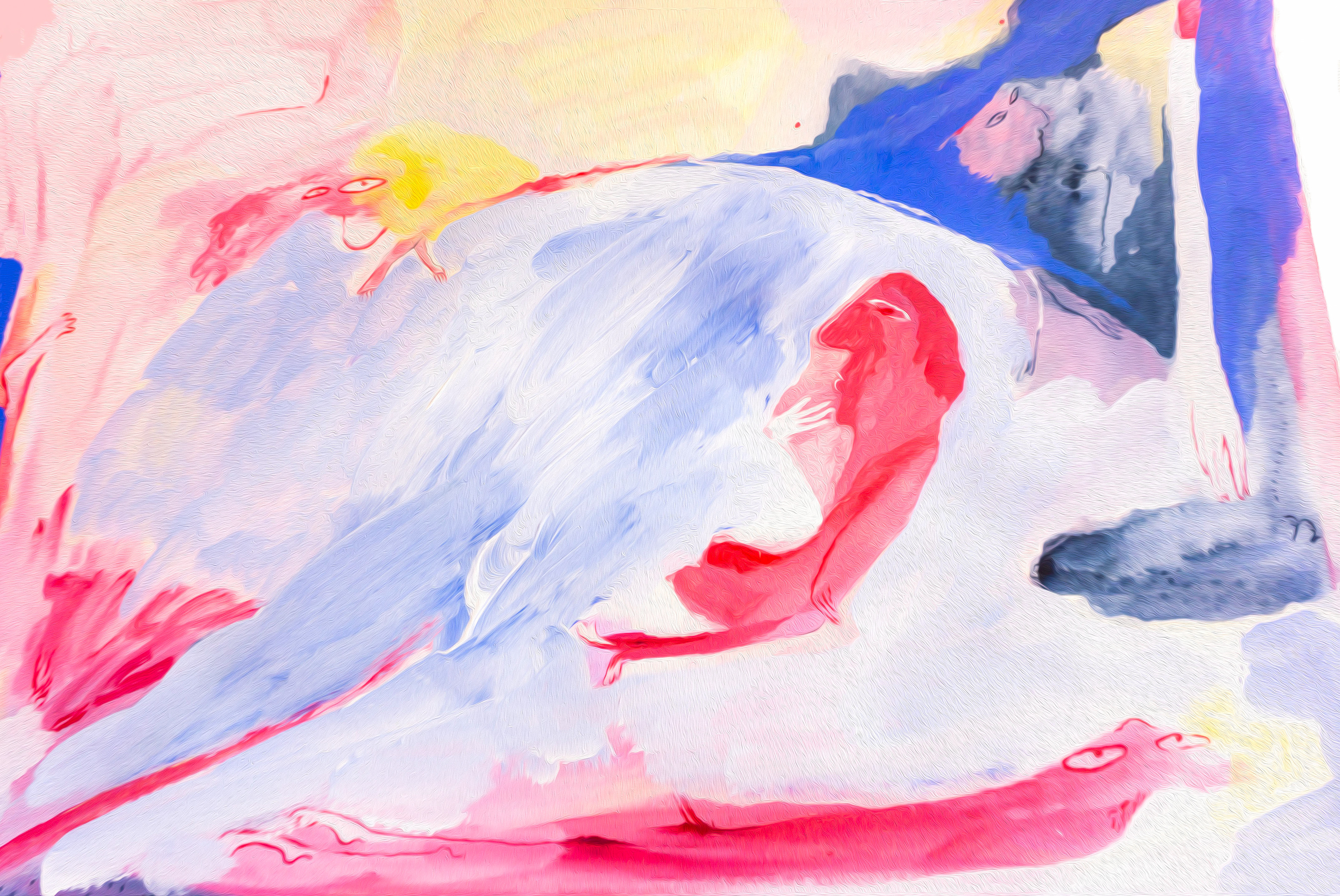 Floating in possibilities series, mixed media on paper, 50x30